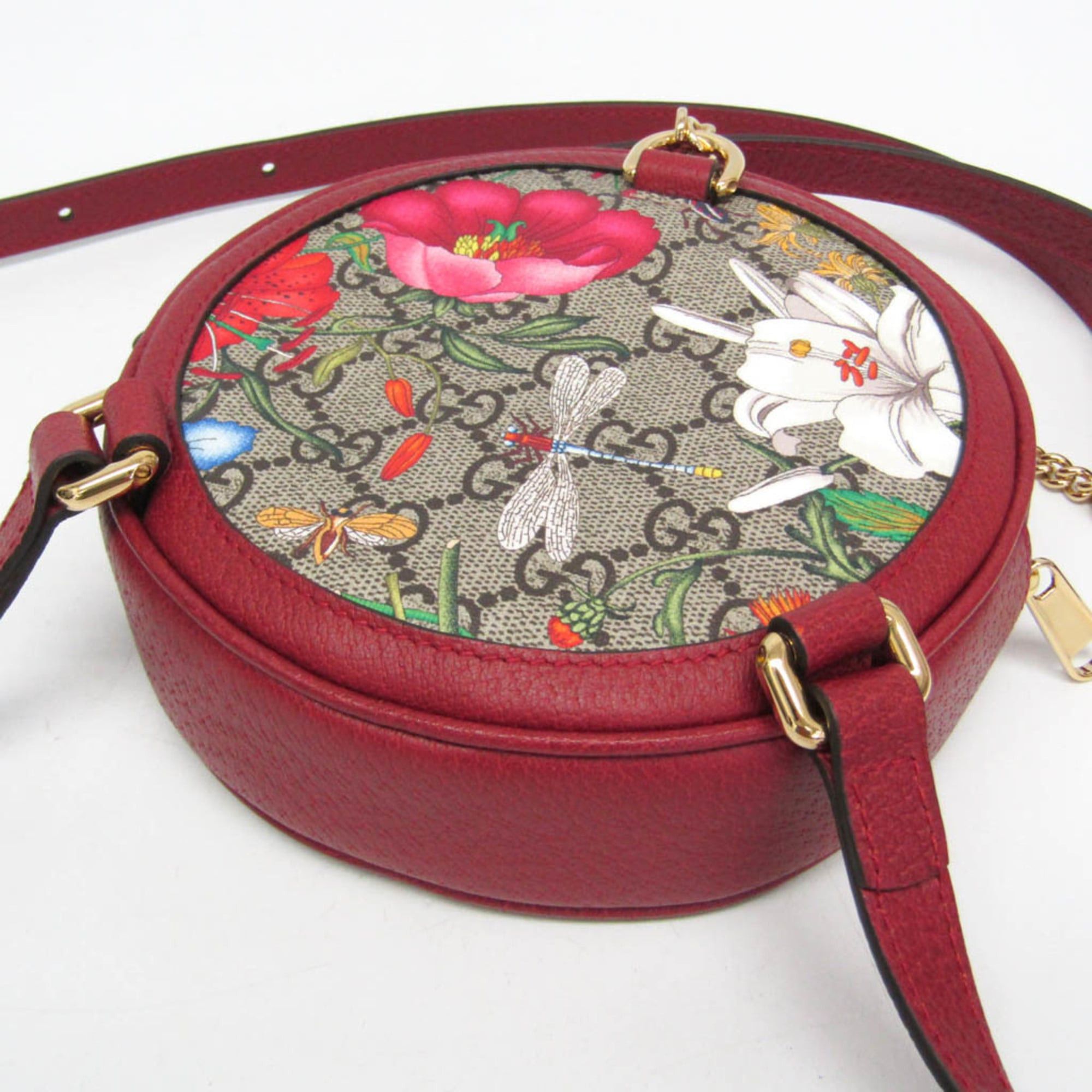 Gucci Gucci Ophidia GG Flora 598661 Women's Coated Canvas,Leather Backpack Beige,Red Color Size ONE SIZE - 5 Thumbnail