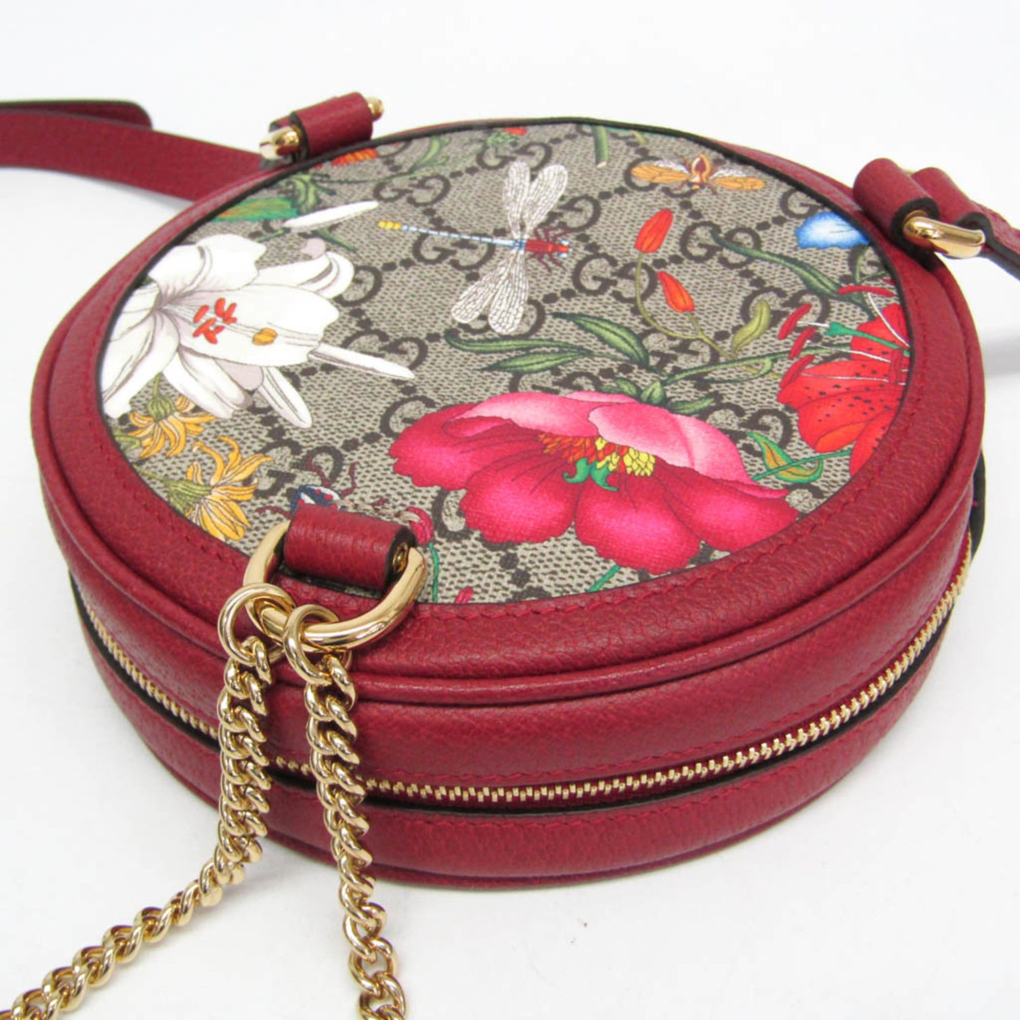 Gucci Gucci Ophidia GG Flora 598661 Women's Coated Canvas,Leather Backpack Beige,Red Color Size ONE SIZE - 6 Thumbnail