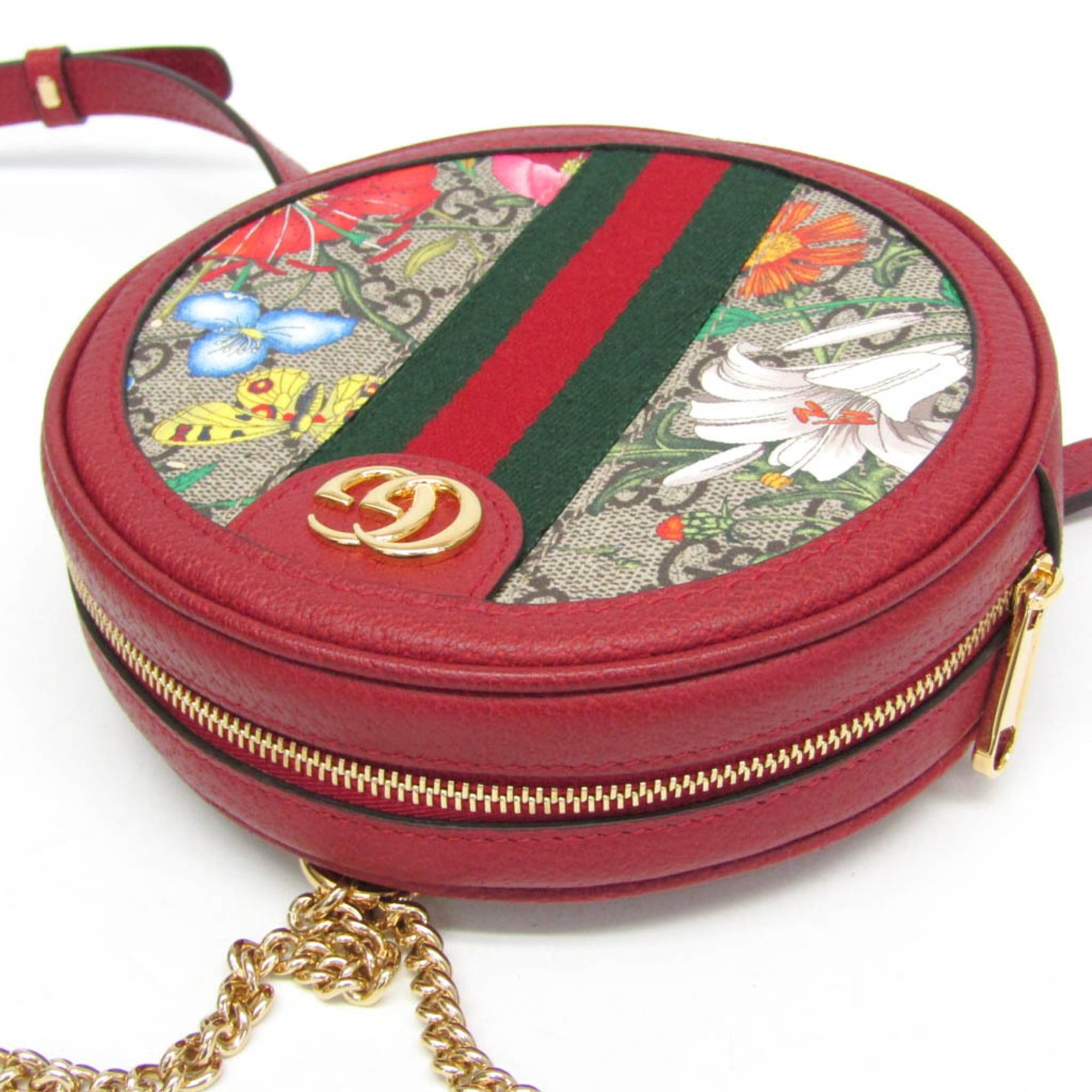 Gucci Gucci Ophidia GG Flora 598661 Women's Coated Canvas,Leather Backpack Beige,Red Color Size ONE SIZE - 7 Thumbnail