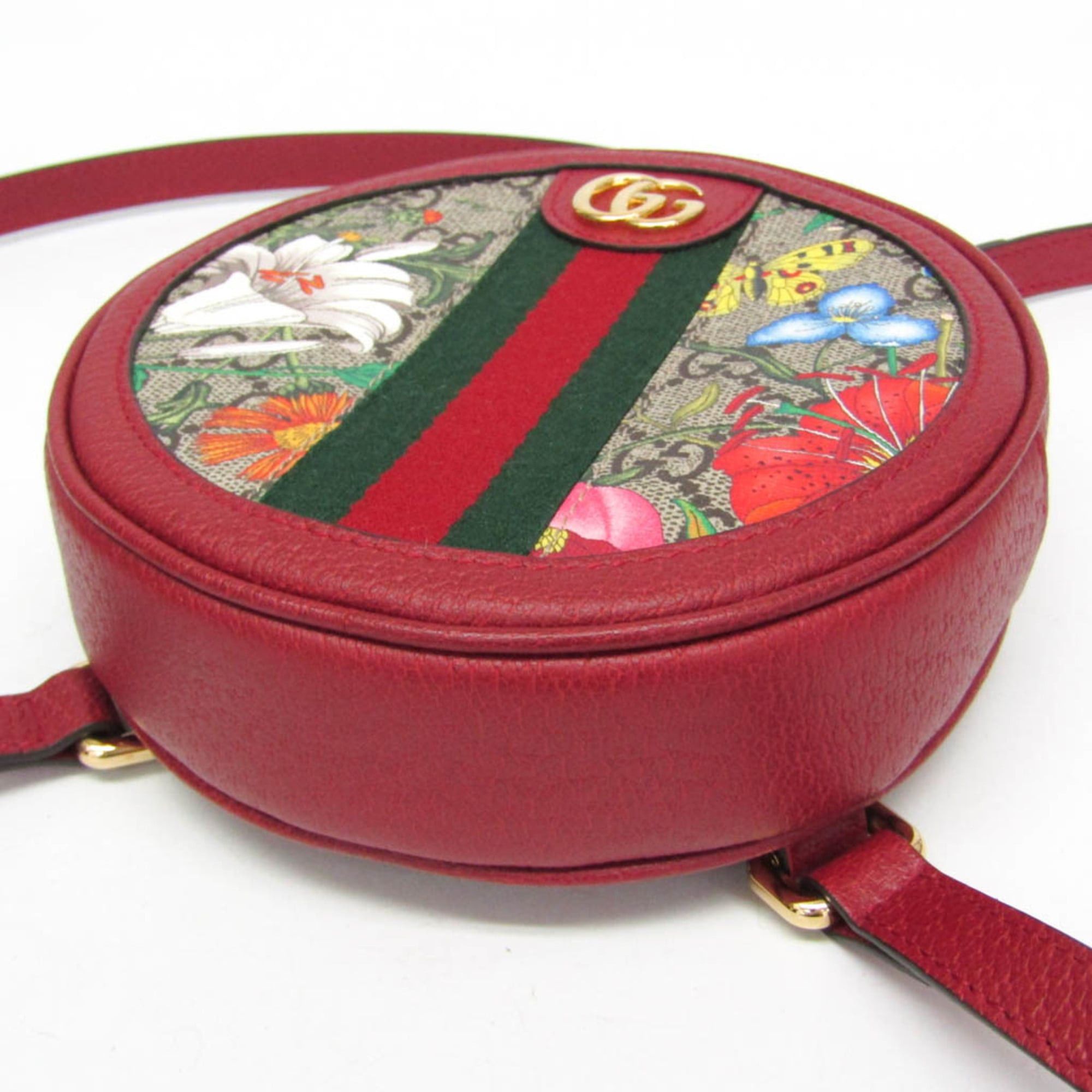 Gucci Gucci Ophidia GG Flora 598661 Women's Coated Canvas,Leather Backpack Beige,Red Color Size ONE SIZE - 8 Thumbnail