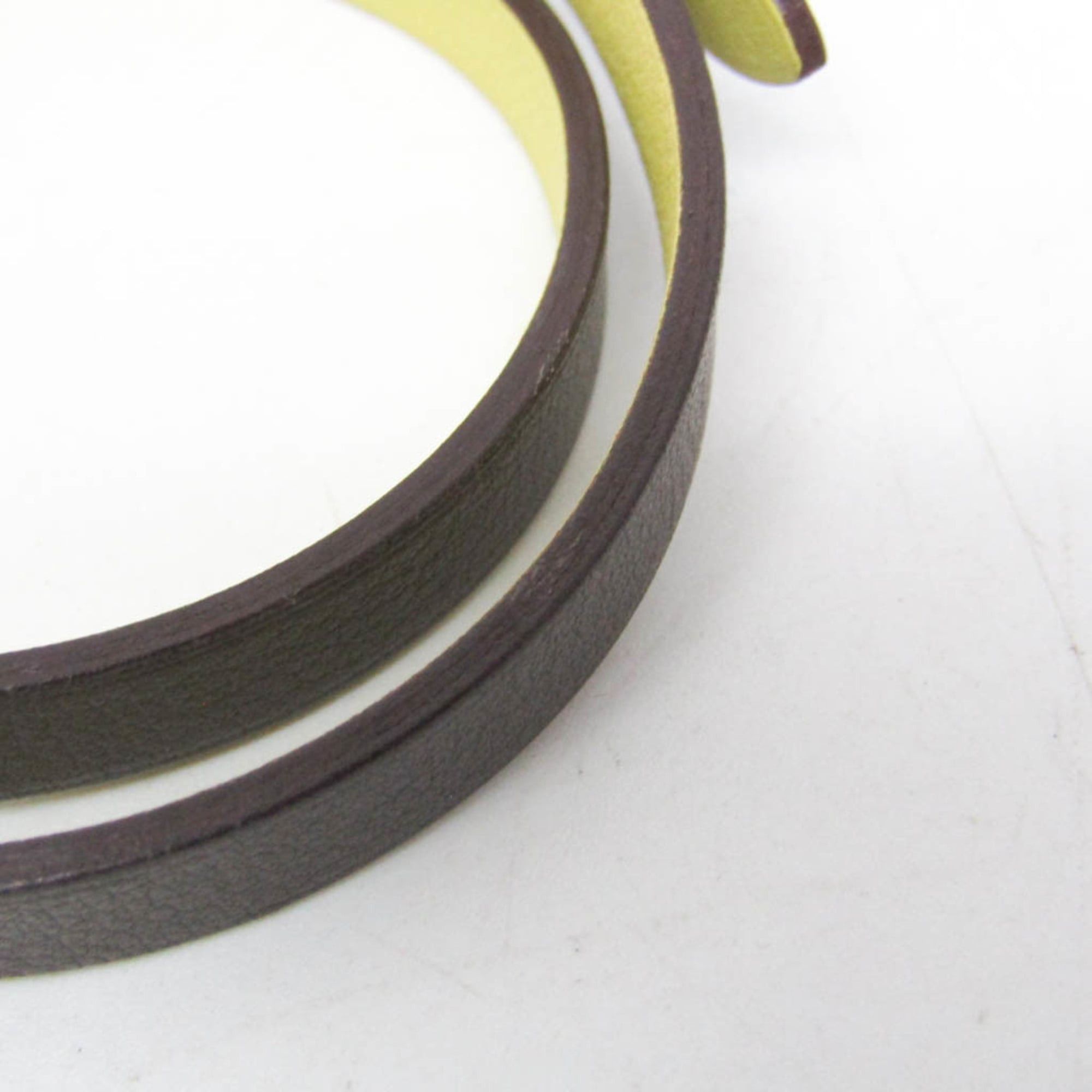 Hermes Hermes Behapi Double Tour Leather,Metal Wrap Bracelet Gray,Yellow Size ONE SIZE - 7 Thumbnail