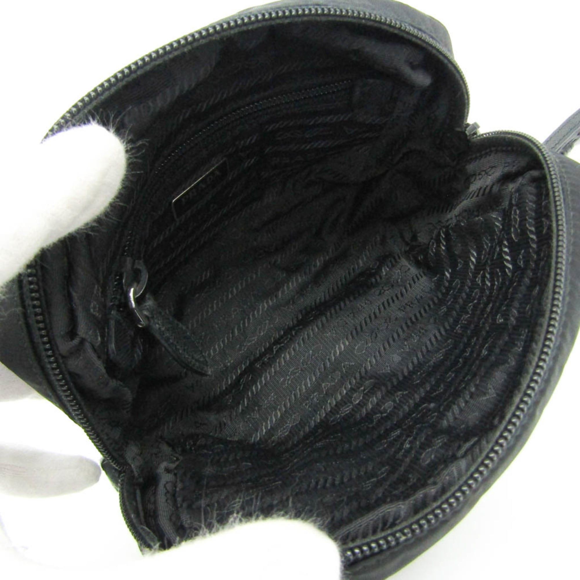 Prada Prada VELA 1NE393 Women's Leather Pouch Black Size ONE SIZE - 4 Thumbnail