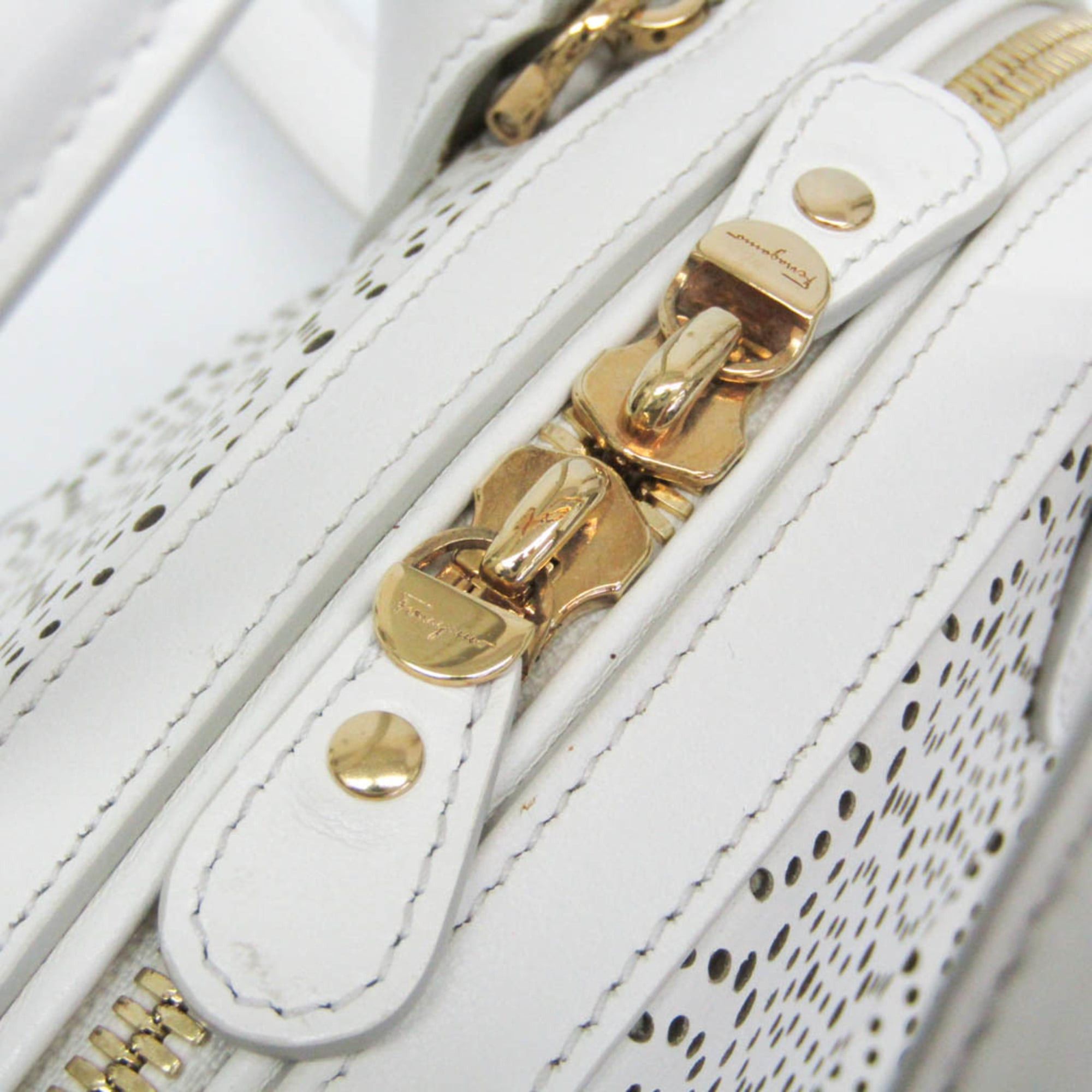 Salvatore Ferragamo Salvatore Ferragamo FIAMMA GE-21 F035 Women's Leather Handbag,Shoulder Bag White Size ONE SIZE - 12 Thumbnail