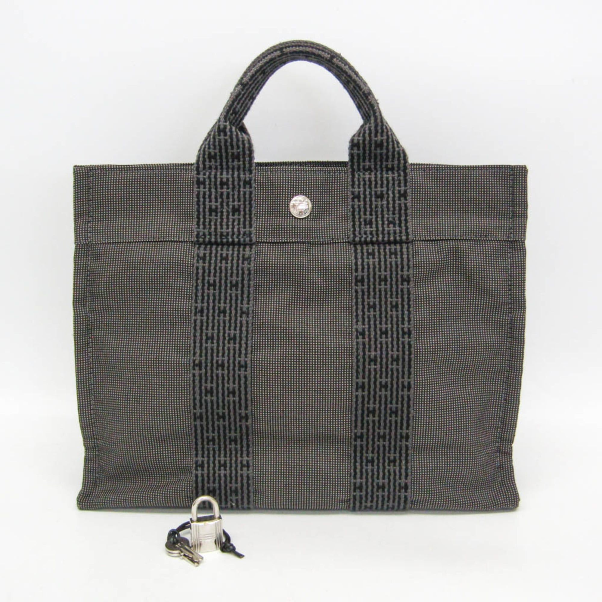 Hermes Hermes Her Line PM Women,Men Polyamide,Polyester Tote Bag Black,Gray Size ONE SIZE - 2 Thumbnail