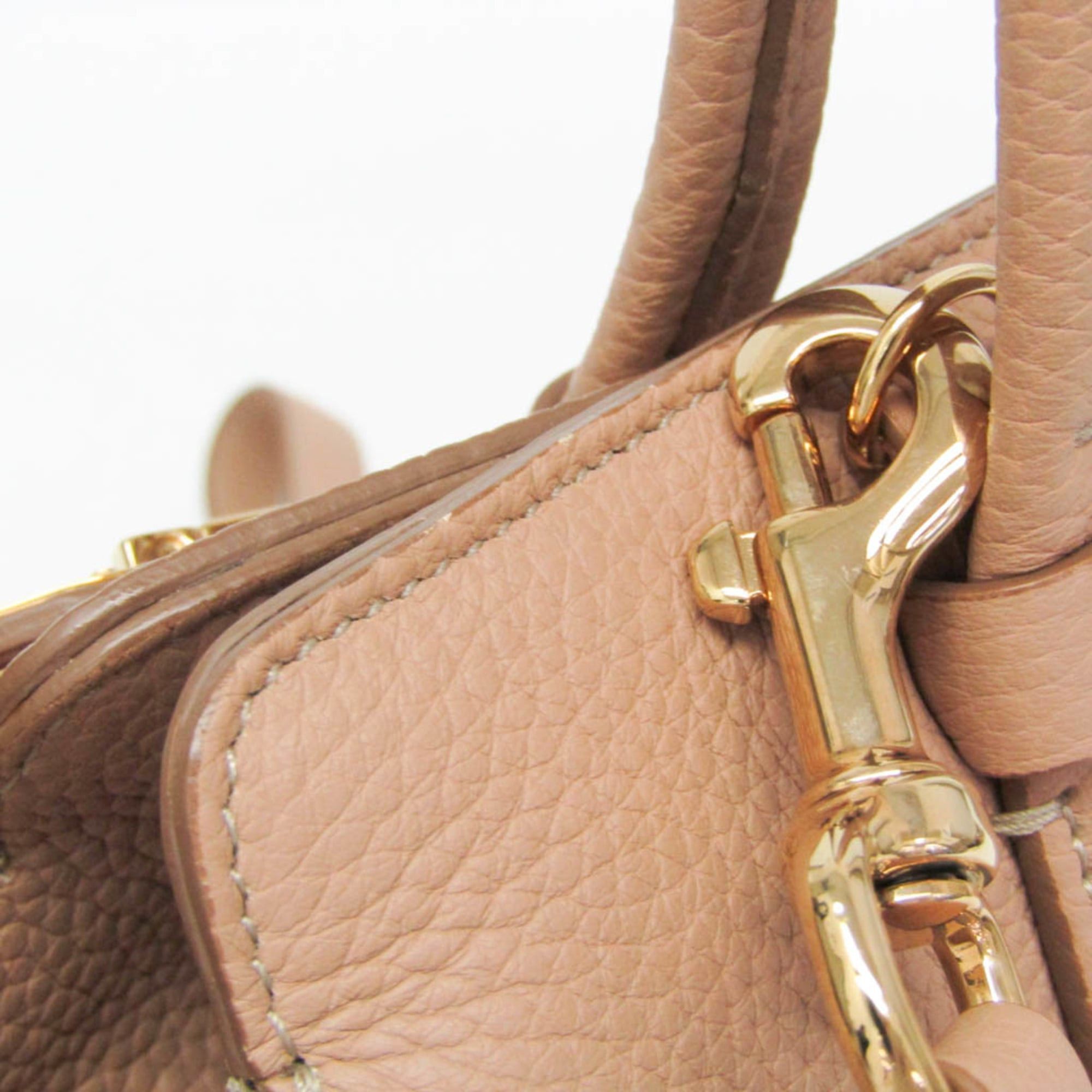 Salvatore Ferragamo Salvatore Ferragamo Gancini EZ-21 E424 Women's Leather Handbag,Shoulder Bag Pink Beige Size ONE SIZE - 7 Thumbnail
