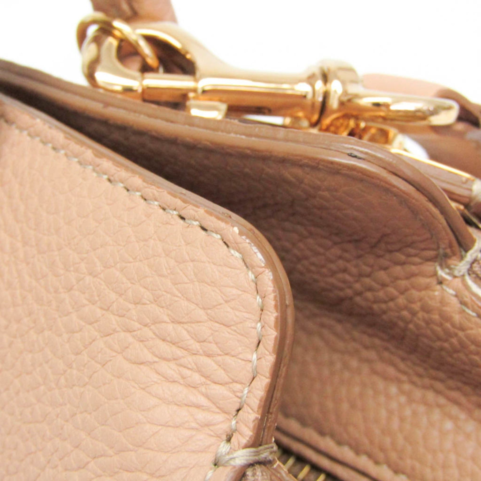 Salvatore Ferragamo Salvatore Ferragamo Gancini EZ-21 E424 Women's Leather Handbag,Shoulder Bag Pink Beige Size ONE SIZE - 8 Thumbnail
