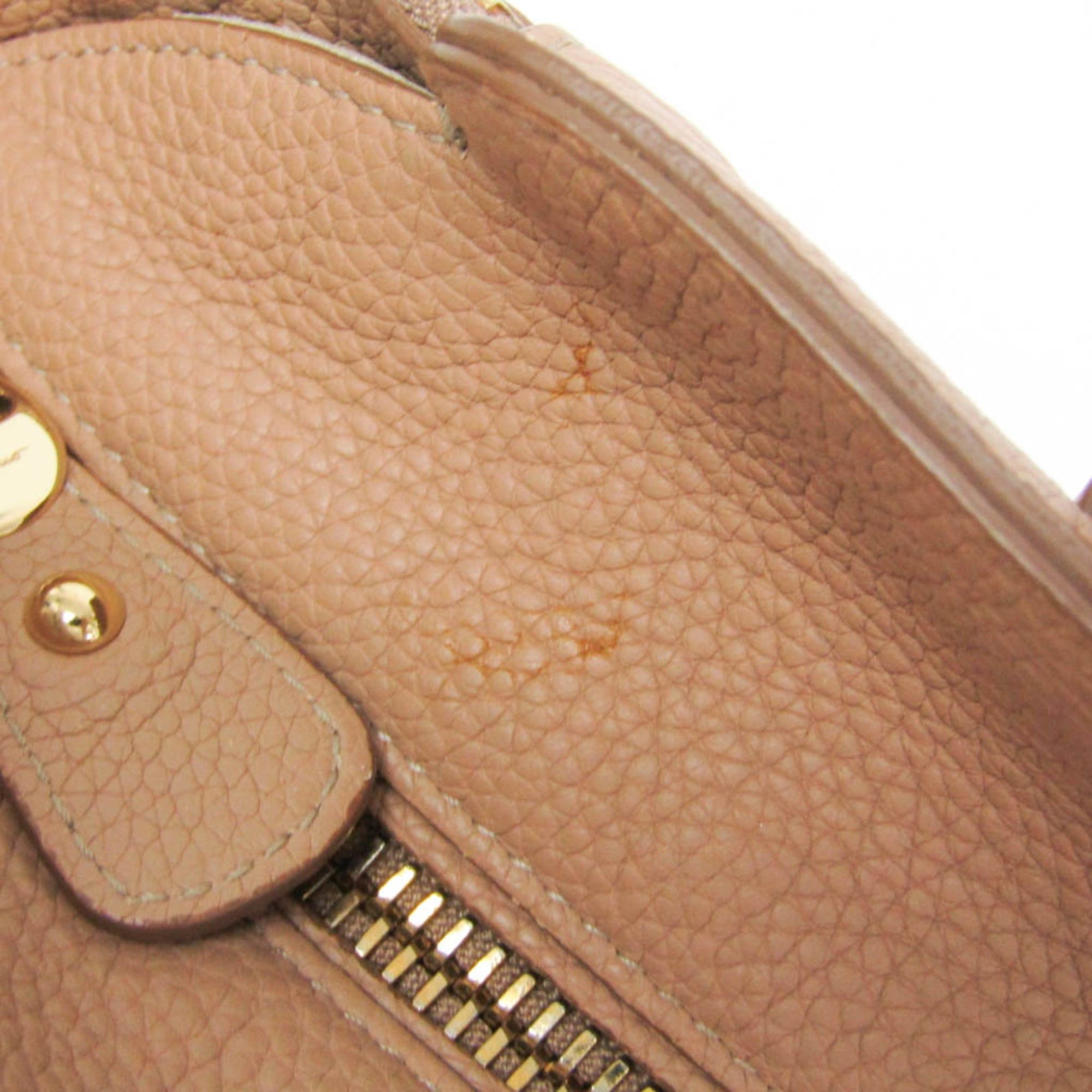 Salvatore Ferragamo Salvatore Ferragamo Gancini EZ-21 E424 Women's Leather Handbag,Shoulder Bag Pink Beige Size ONE SIZE - 11 Thumbnail