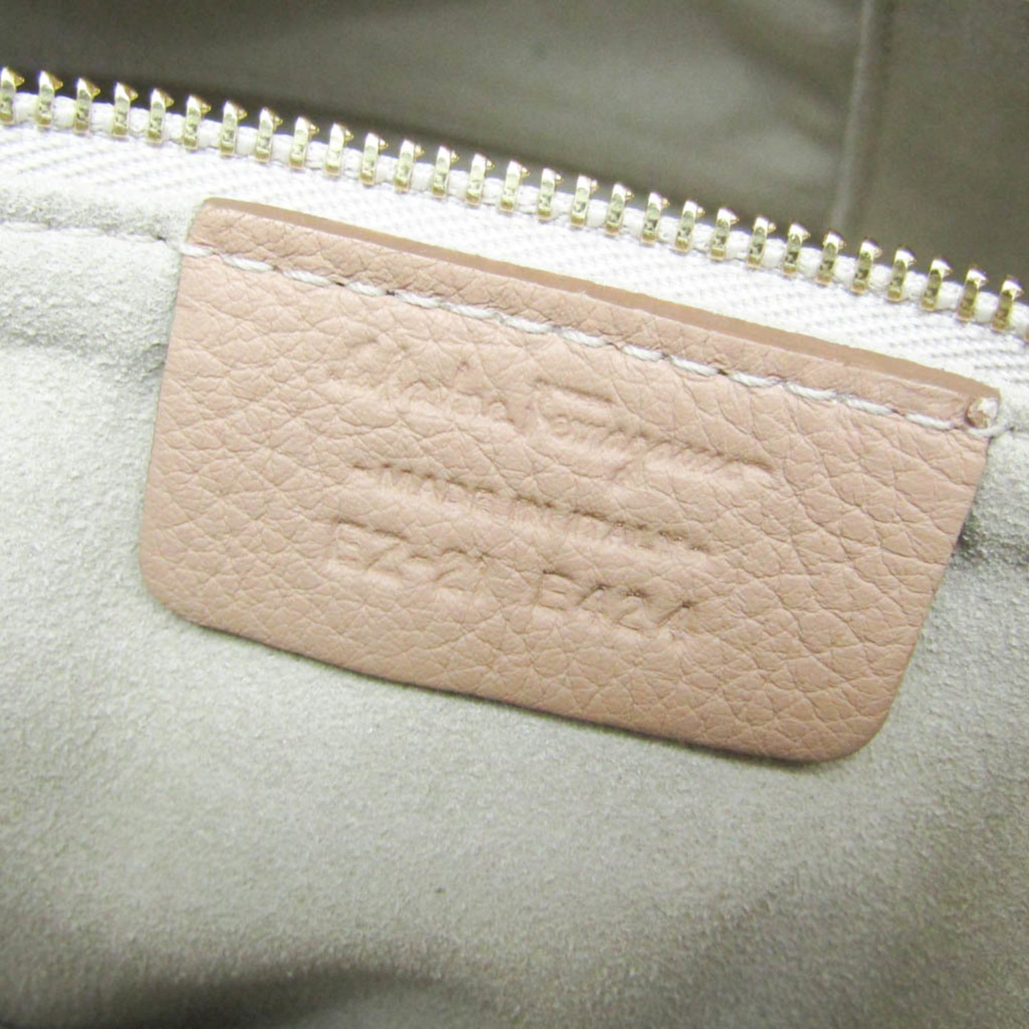 Salvatore Ferragamo Salvatore Ferragamo Gancini EZ-21 E424 Women's Leather Handbag,Shoulder Bag Pink Beige Size ONE SIZE - 15 Thumbnail