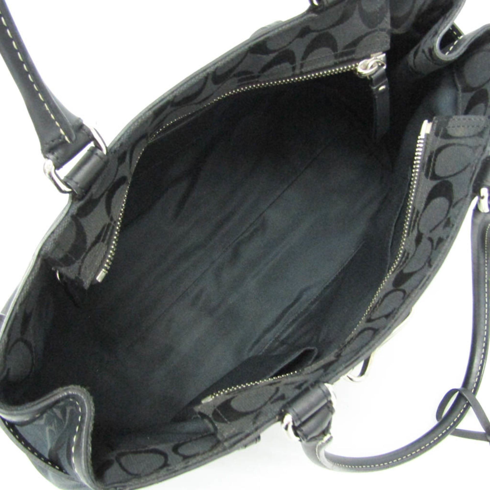Coach Coach Hamptons Large Carryall F08K07 Women's Canvas,Leather Shoulder Bag,Tote Bag Black Size ONE SIZE - 3 Thumbnail