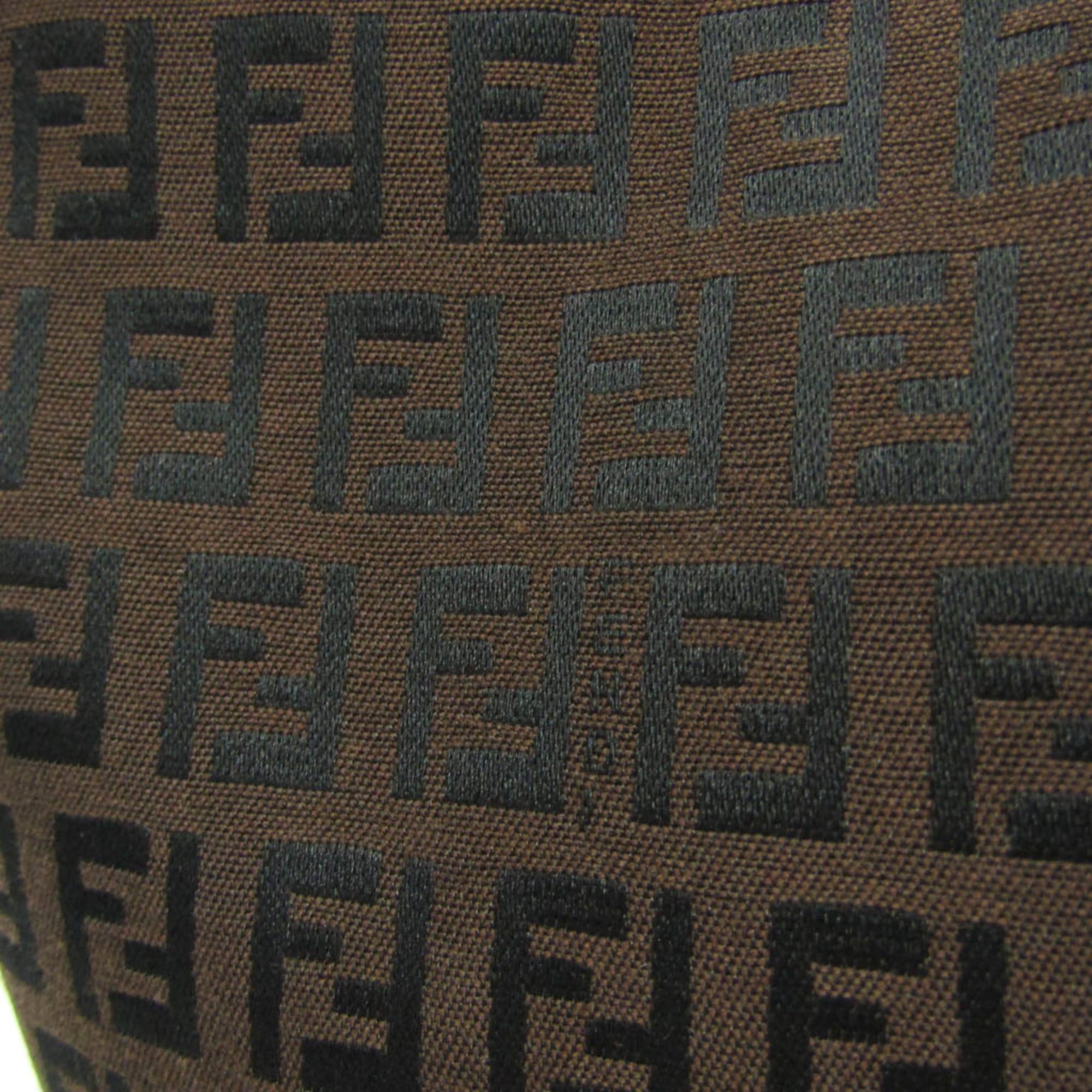 Fendi Fendi Zucchino 8BH026 Women's Canvas,Leather Tote Bag Brown Size ONE SIZE - 9 Thumbnail