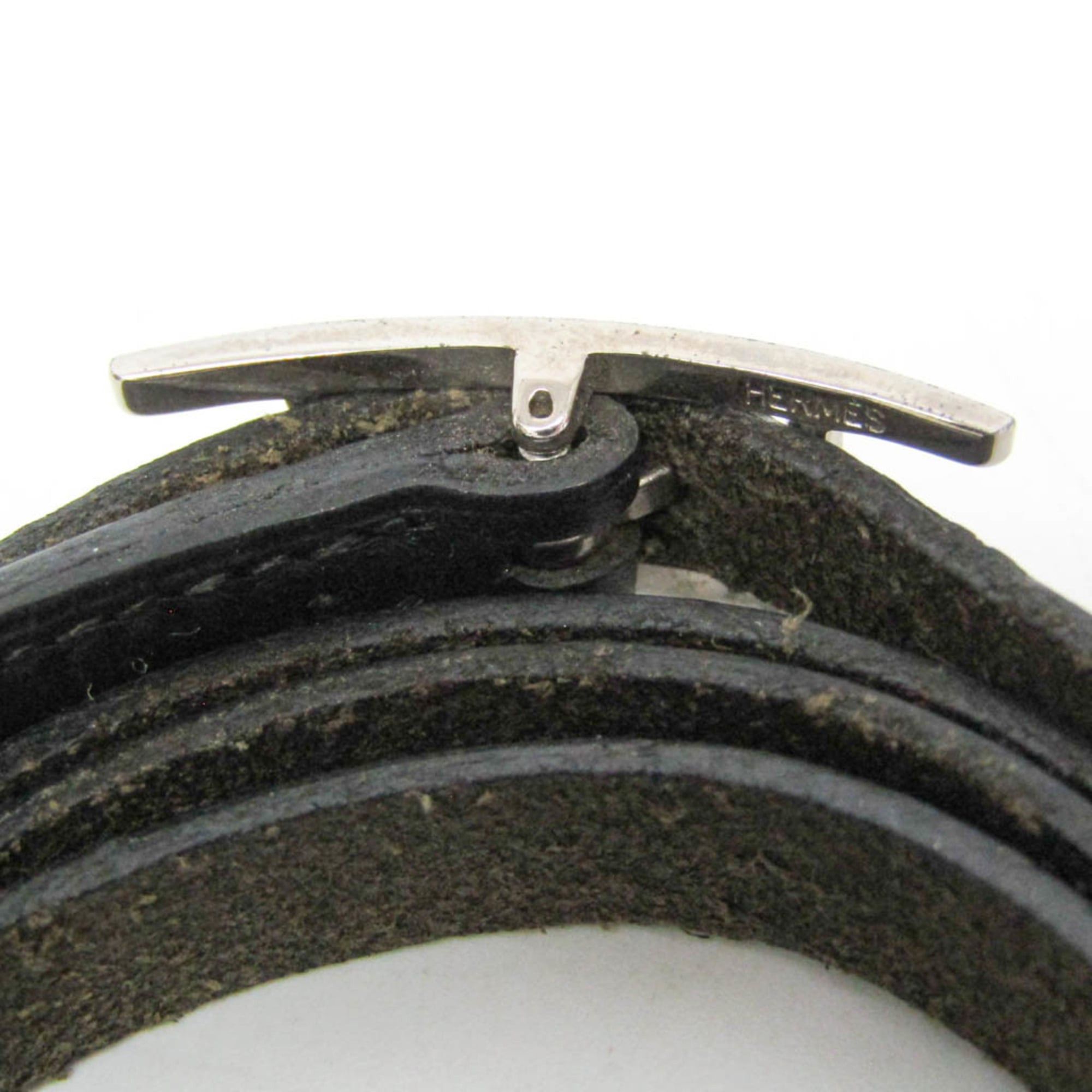 Hermes Hermes Hapi III Choker Leather,Metal Bangle Silver,Black Size ONE SIZE - 7 Thumbnail
