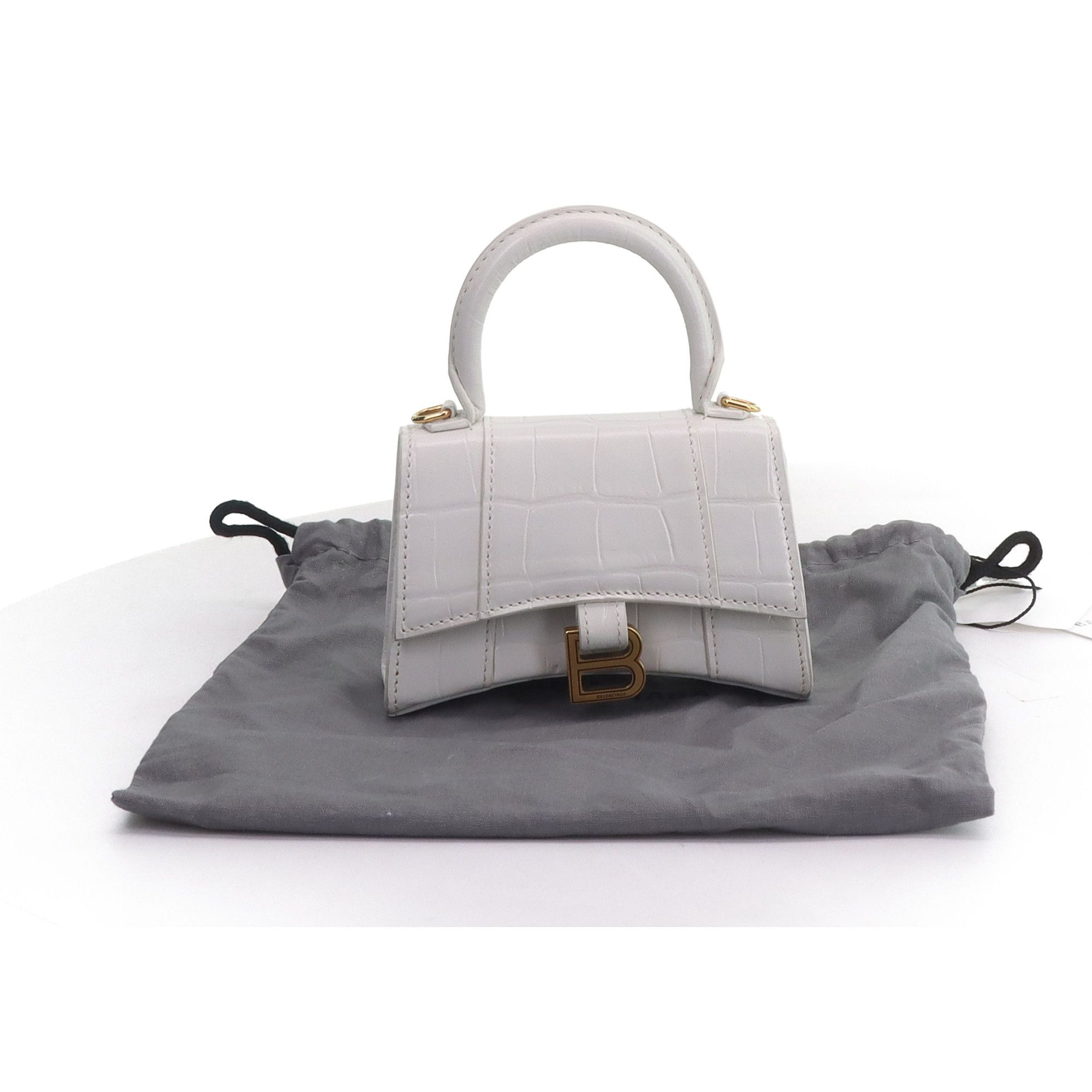 Balenciaga Balenciaga Hourglass Mini Crocodile Embossed Handle Bag Size ONE SIZE - 5 Thumbnail