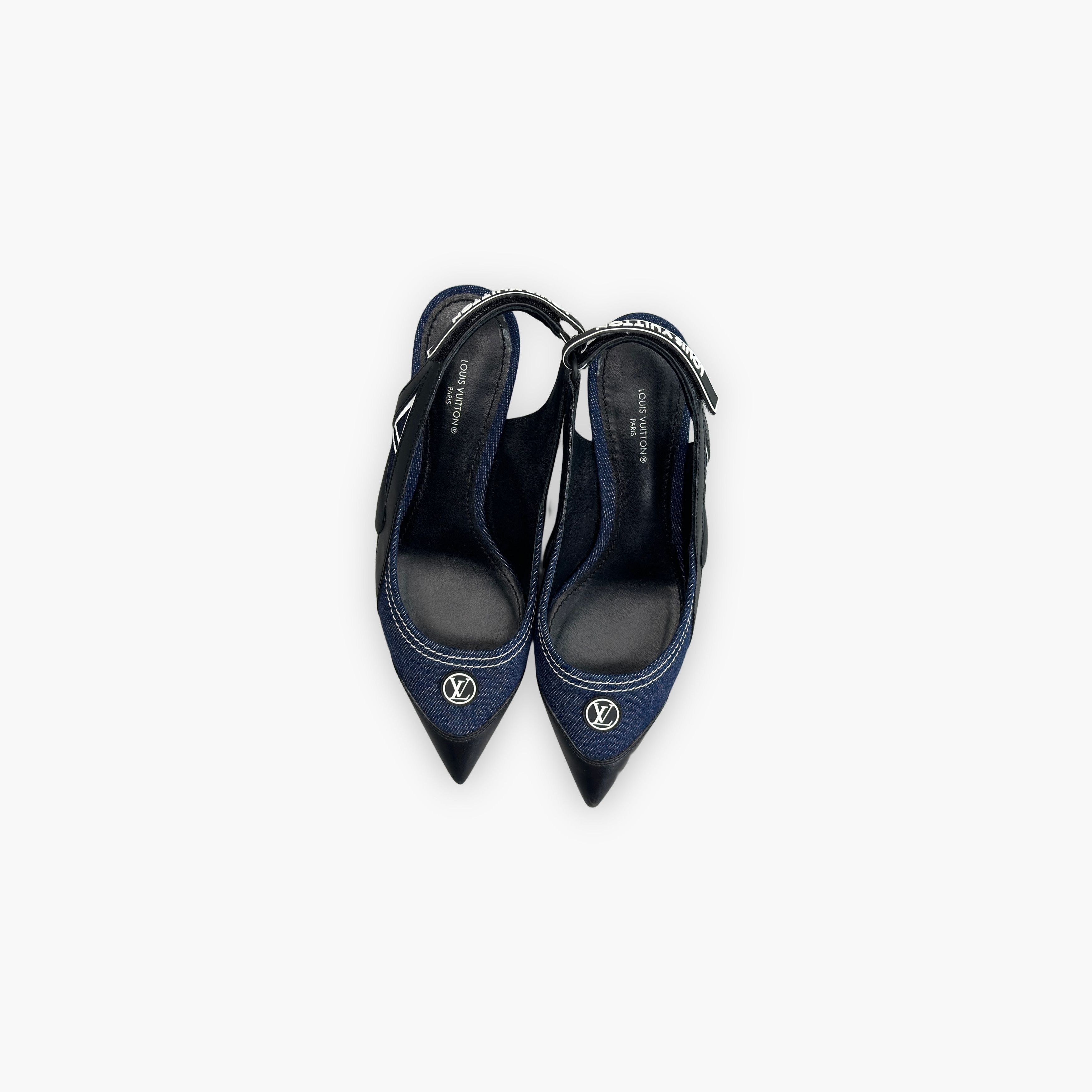 Louis Vuitton Louis Vuitton Archlight Denim Slingback Pumps Size 38 Size US 8 / IT 38 - 9 Thumbnail