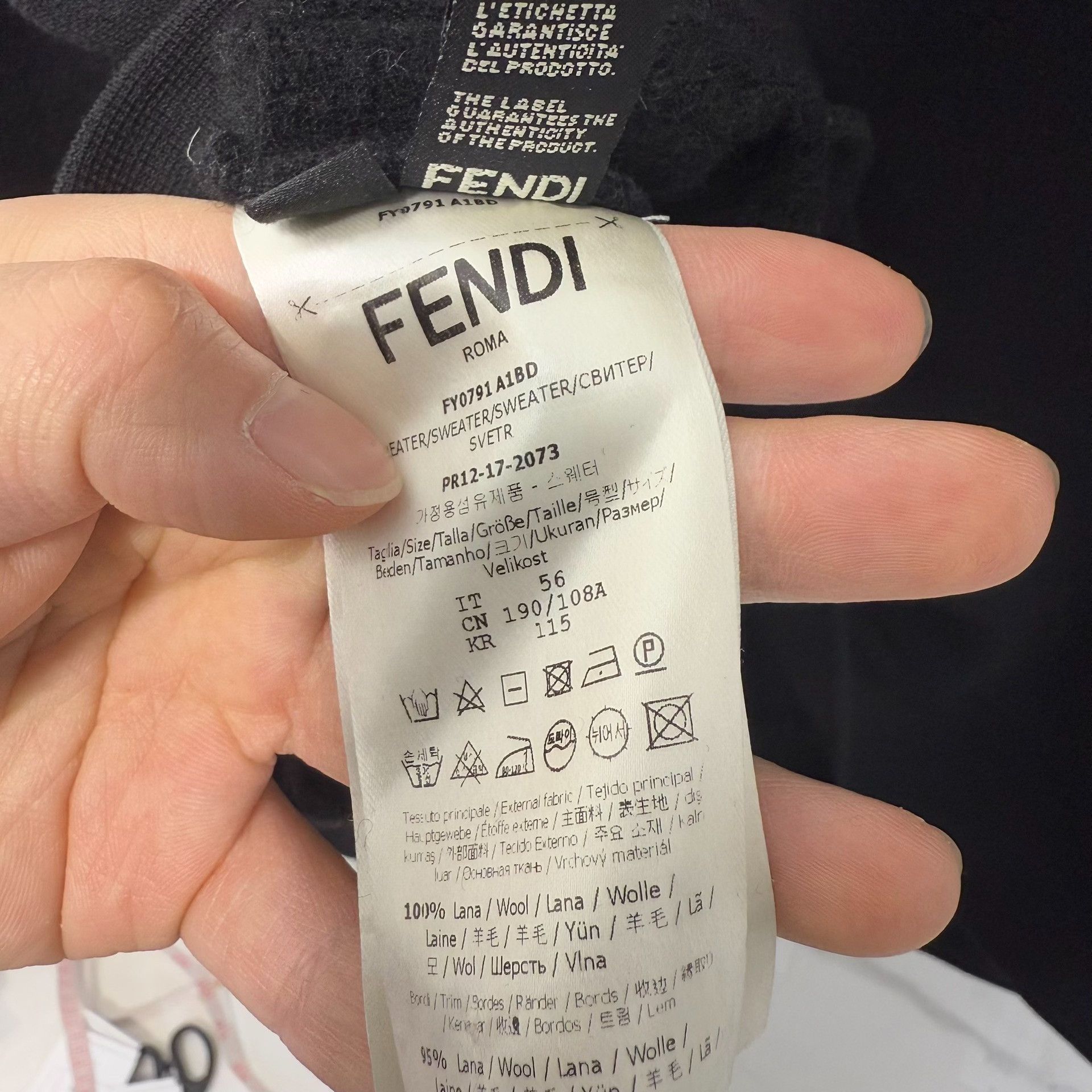 Fendi Fendi Monster Eye Wool Sweatshirt Size XL Size US XL / EU 56 / 4 - 5 Thumbnail
