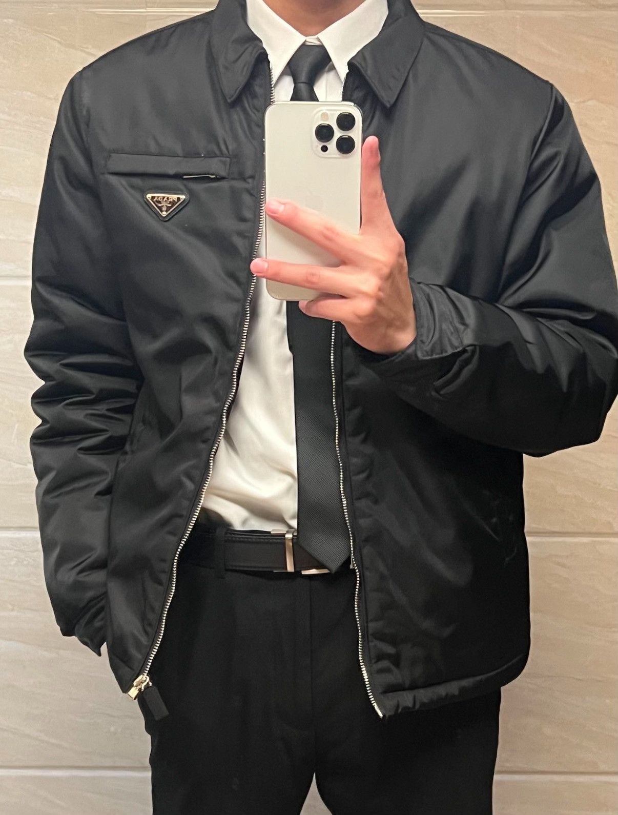 Prada Prada Re-Nylon Triangle Logo Zip Jacket Size 48 Size US M / EU 48-50 / 2 - 10 Thumbnail