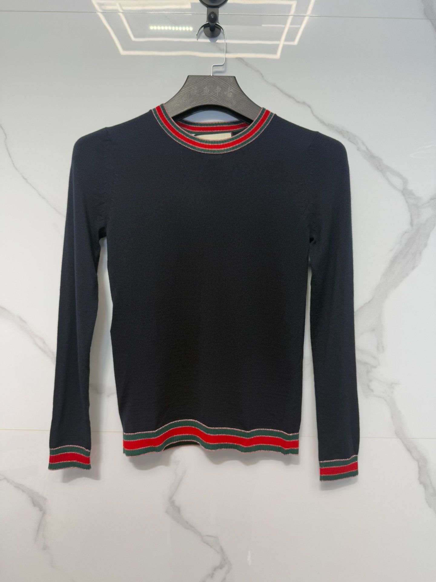 Gucci Gucci Web Trim Wool Sweater XS Size XS / US 0-2 / IT 36-38 - 2 Thumbnail
