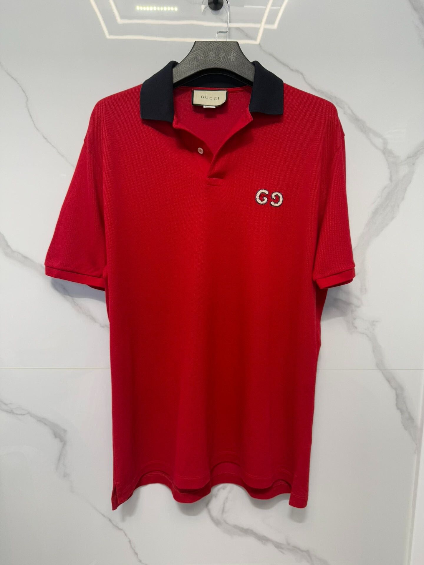 Gucci Gucci Double G Red Polo Shirt Size L Size US L / EU 52-54 / 3 - 2 Thumbnail