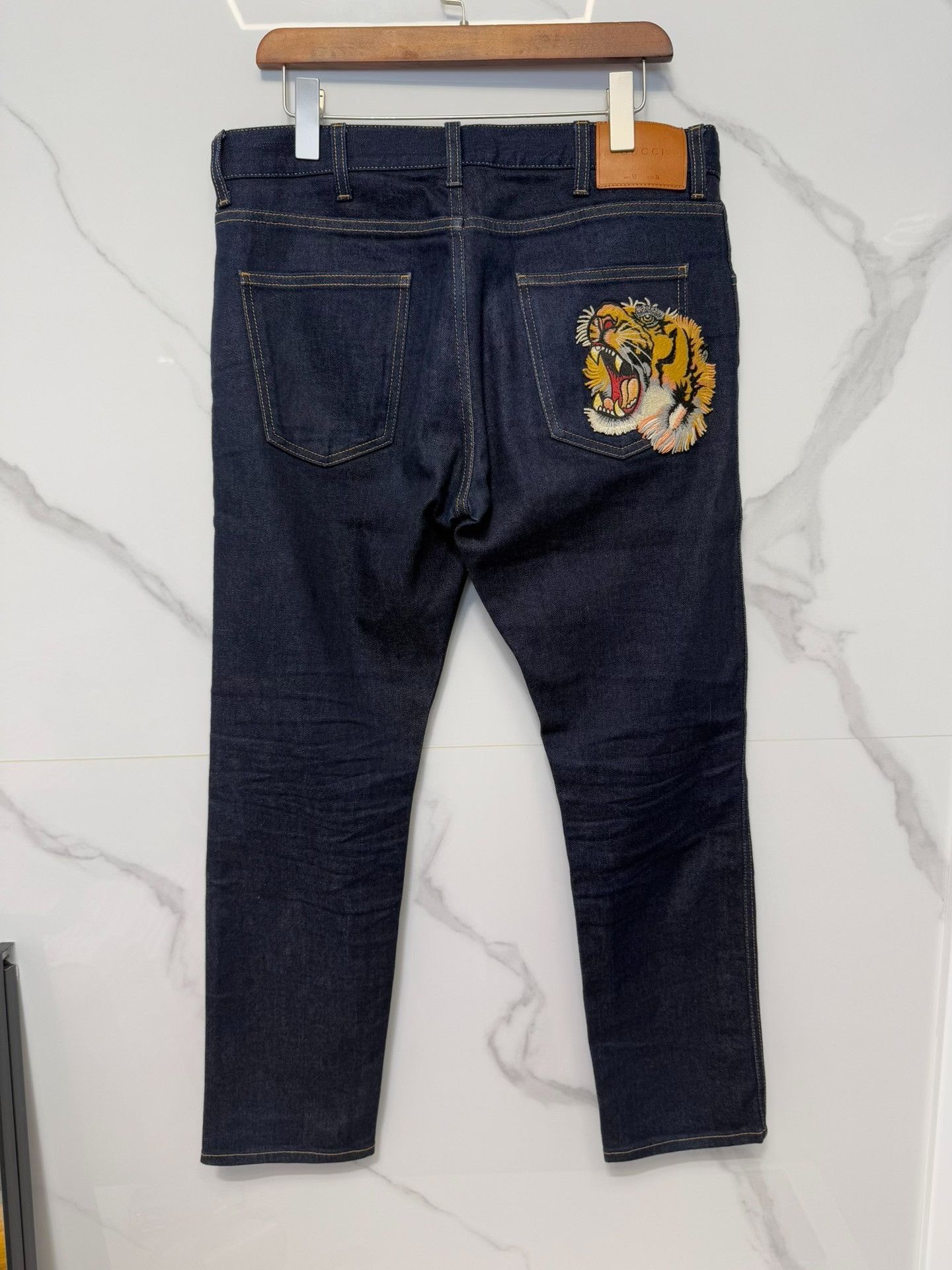 Gucci Gucci Tiger Embroidered Denim Jeans Size 34 Size US 34 / EU 50 - 3 Thumbnail