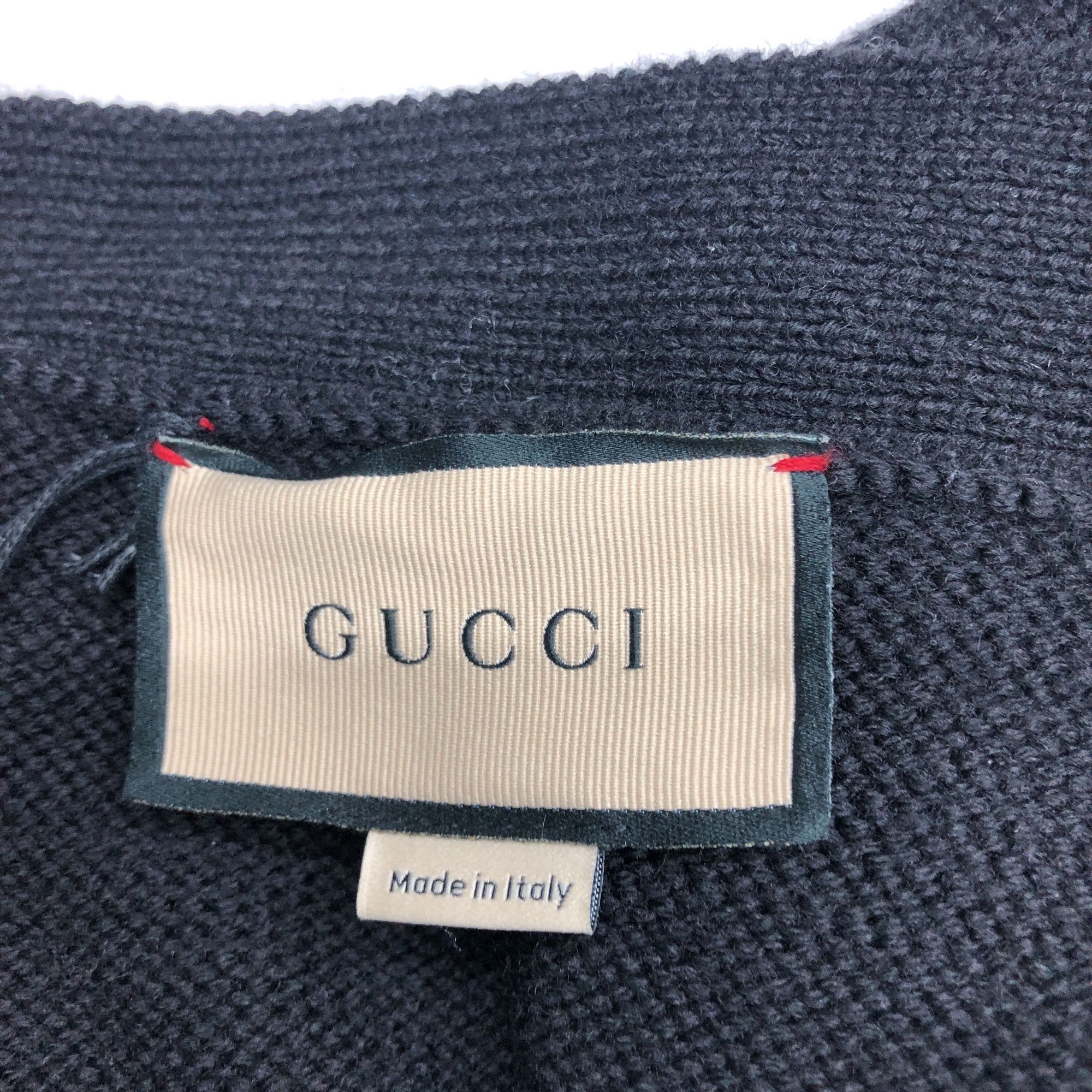 Gucci Gucci Bee Patch Wool Cardigan Size L Size US L / EU 52-54 / 3 - 3 Thumbnail