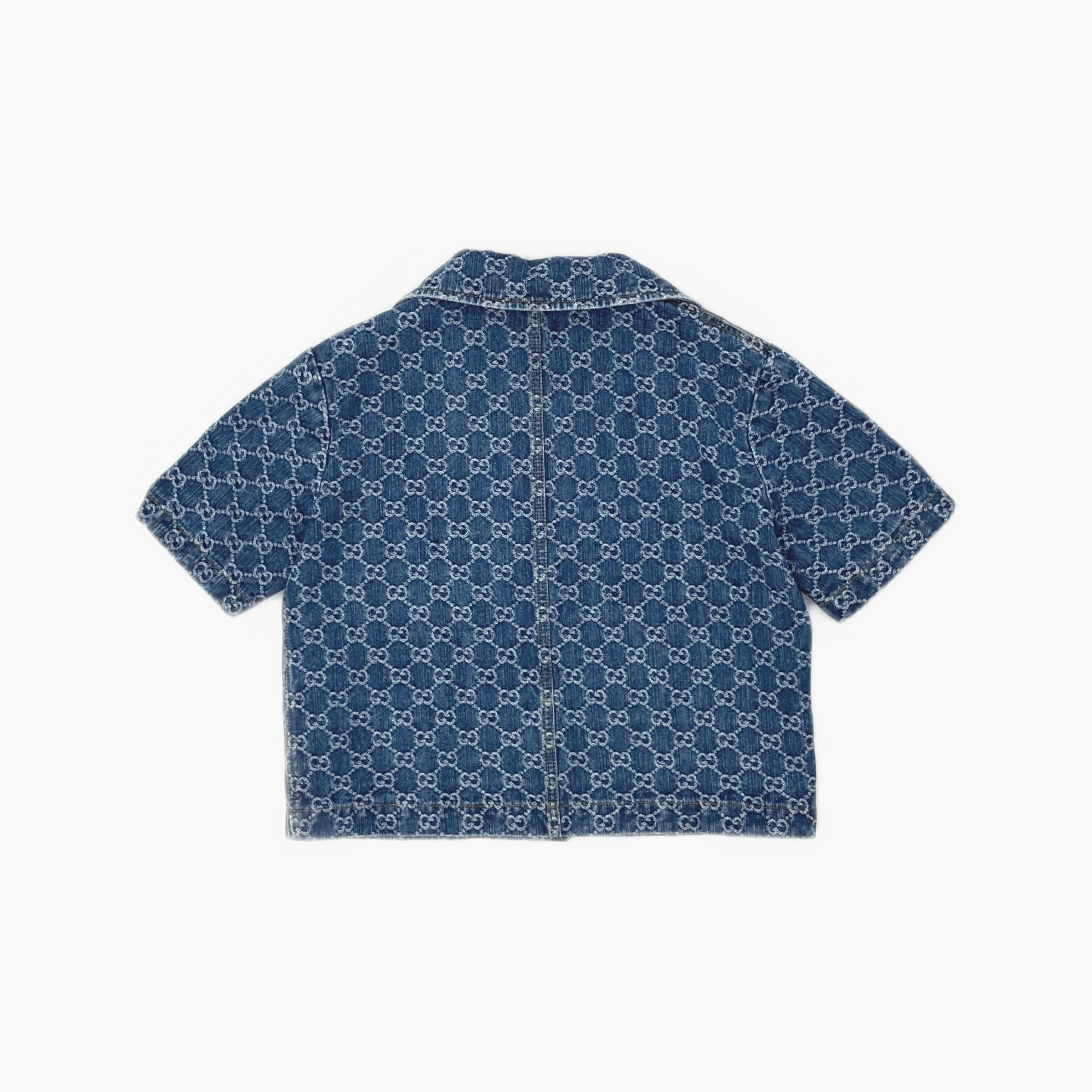 Gucci Gucci Logo Monogram Denim Short Sleeve Shirt Size 36 Size XS / US 0-2 / IT 36-38 - 2 Thumbnail