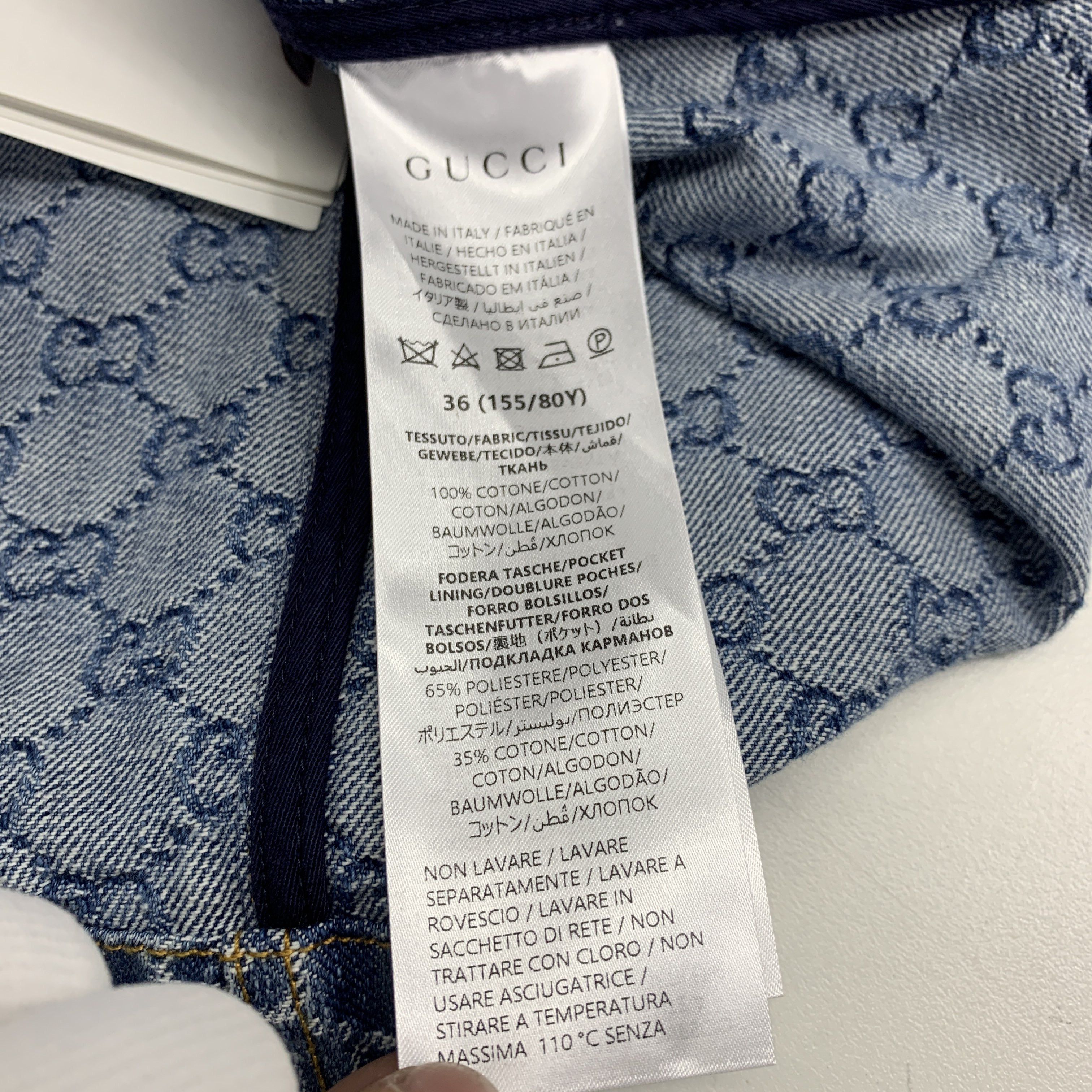 Gucci Gucci Logo Monogram Denim Short Sleeve Shirt Size 36 Size XS / US 0-2 / IT 36-38 - 5 Thumbnail