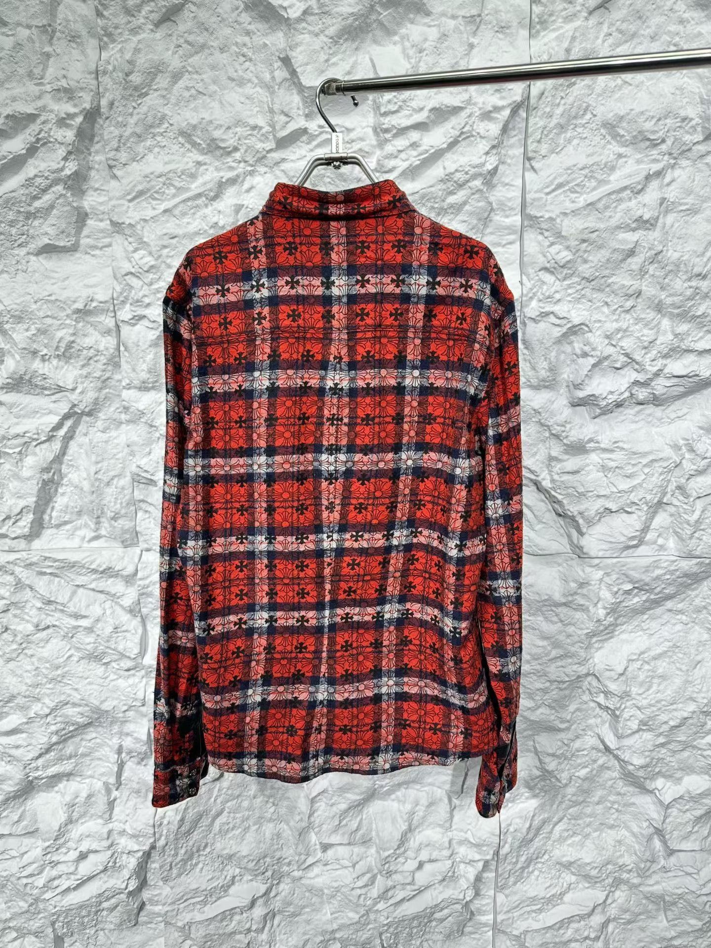 Chrome Hearts Chrome Hearts Red Plaid Leather Cross Shirt Size M Size US M / EU 48-50 / 2 - 3 Thumbnail