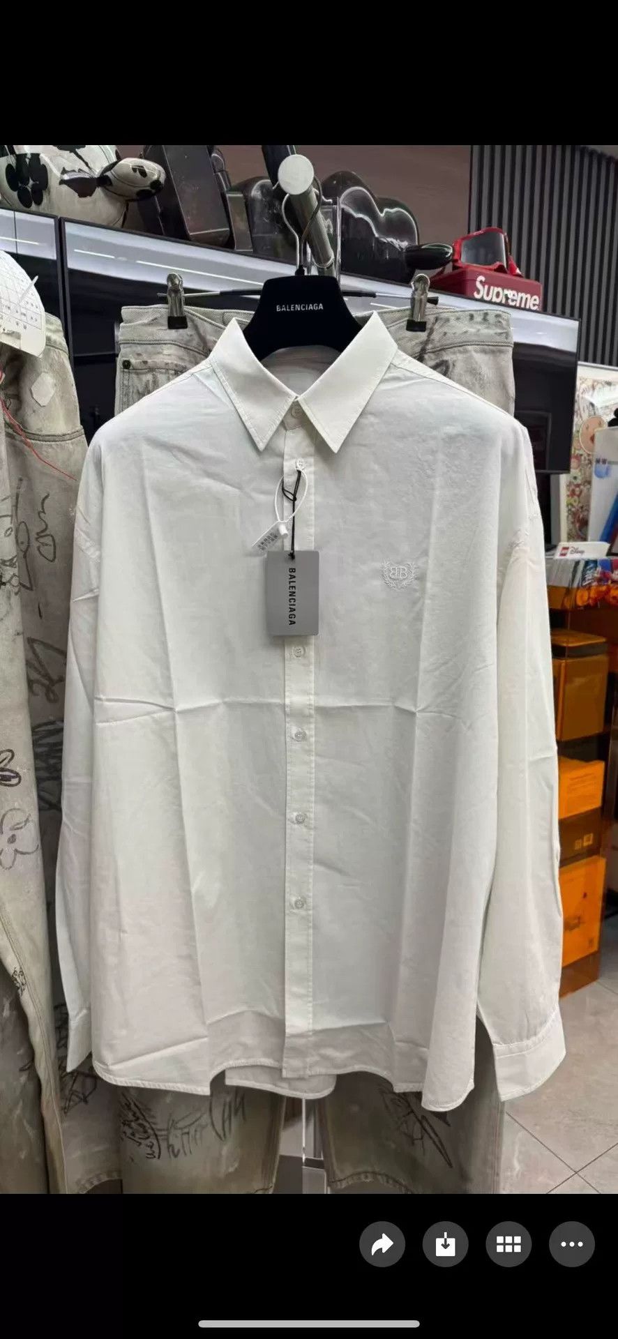 Balenciaga Balenciaga Embroidered Logo Button Up Shirt Size 34 Size XS / US 0-2 / IT 36-38 - 6 Thumbnail