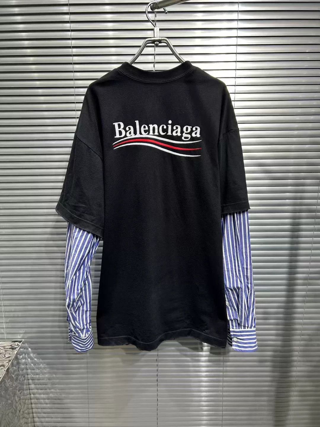 Balenciaga Balenciaga Striped Layered Long Sleeve T-Shirt Size M Size US M / EU 48-50 / 2 - 3 Thumbnail