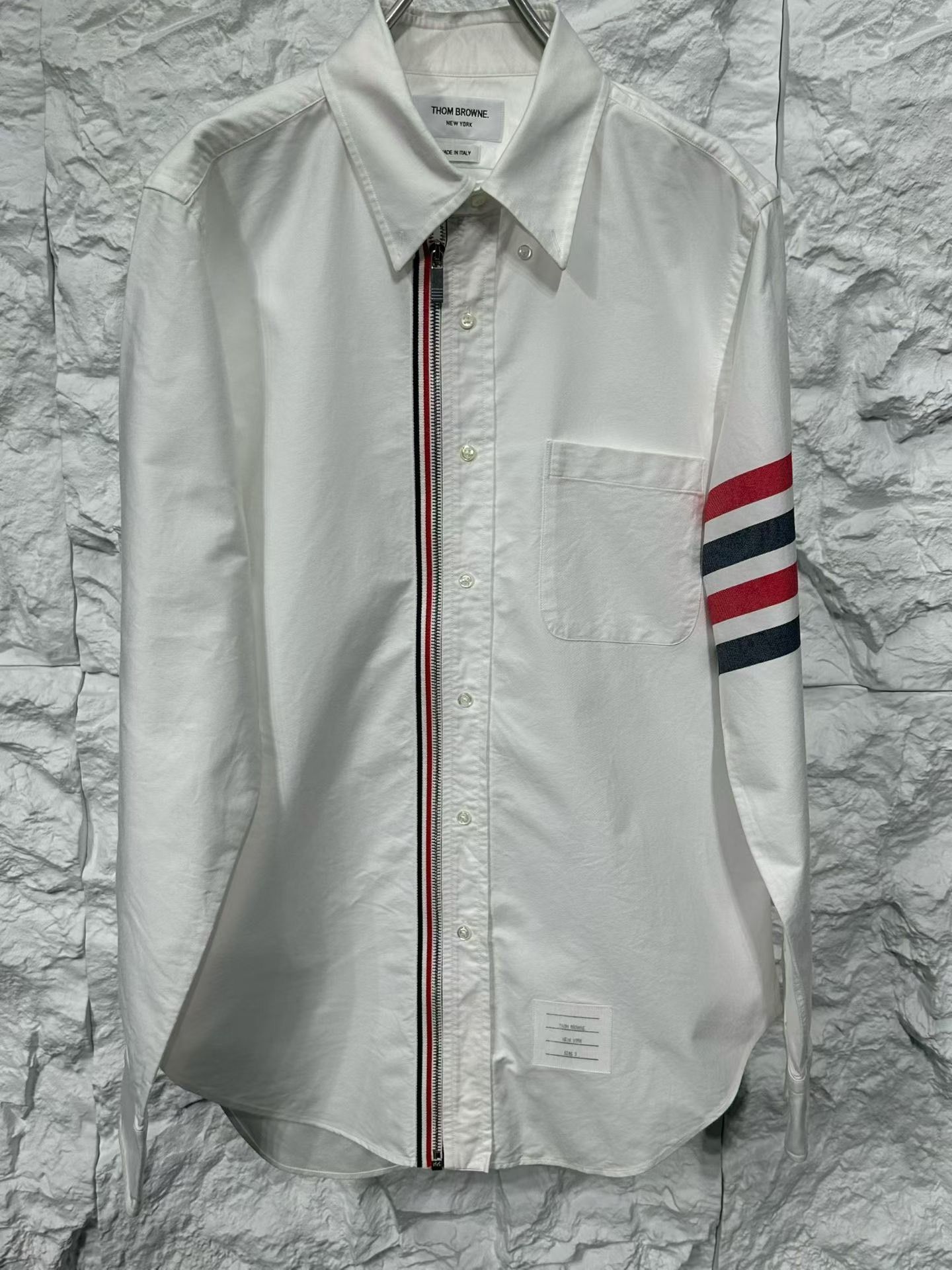 Thom Browne Thom Browne RWB Zip Front Shirt Size L Size US L / EU 52-54 / 3 - 4 Thumbnail