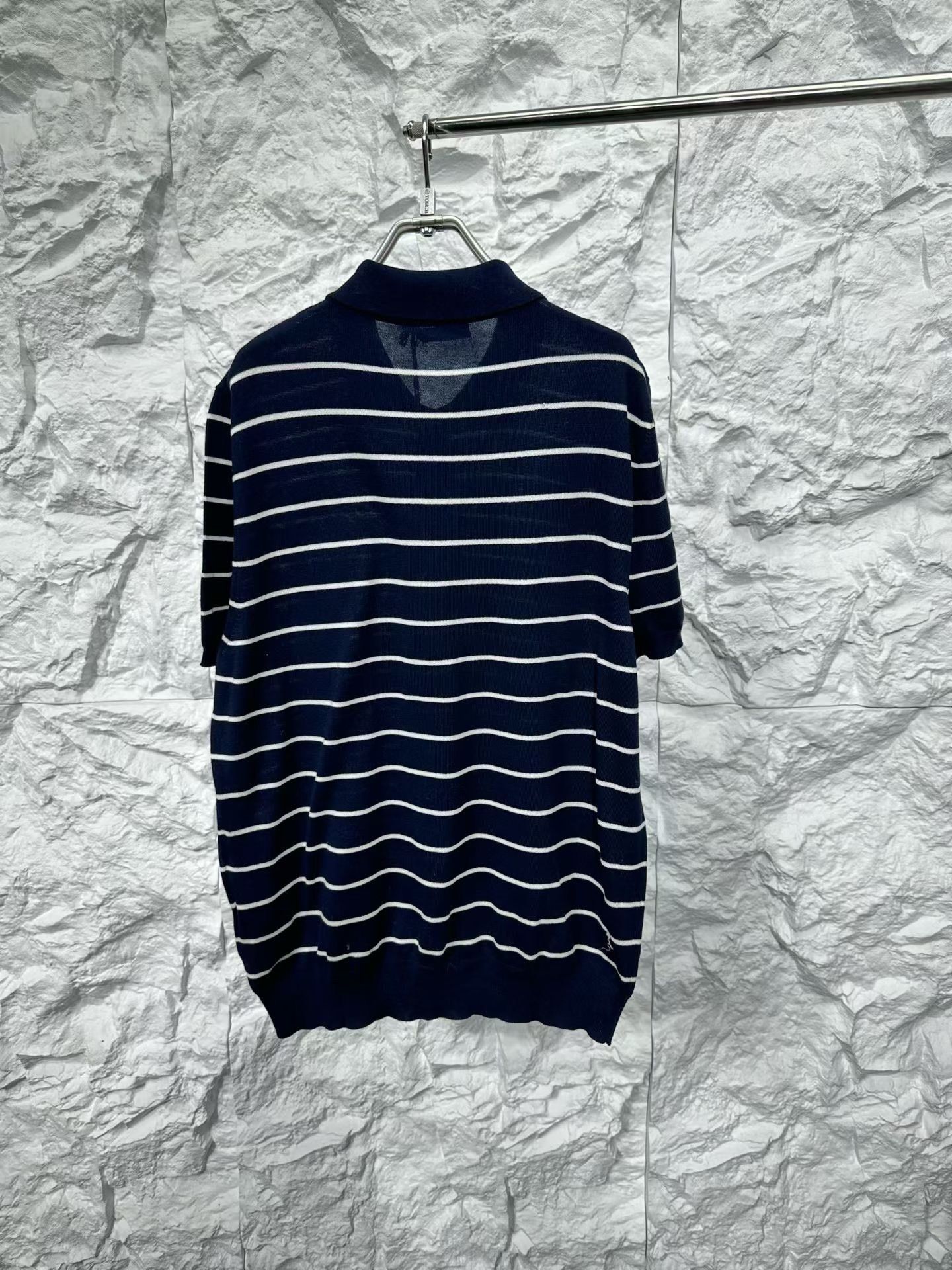 Prada Prada Striped Knit Polo Shirt Size 52 Size US L / EU 52-54 / 3 - 3 Thumbnail