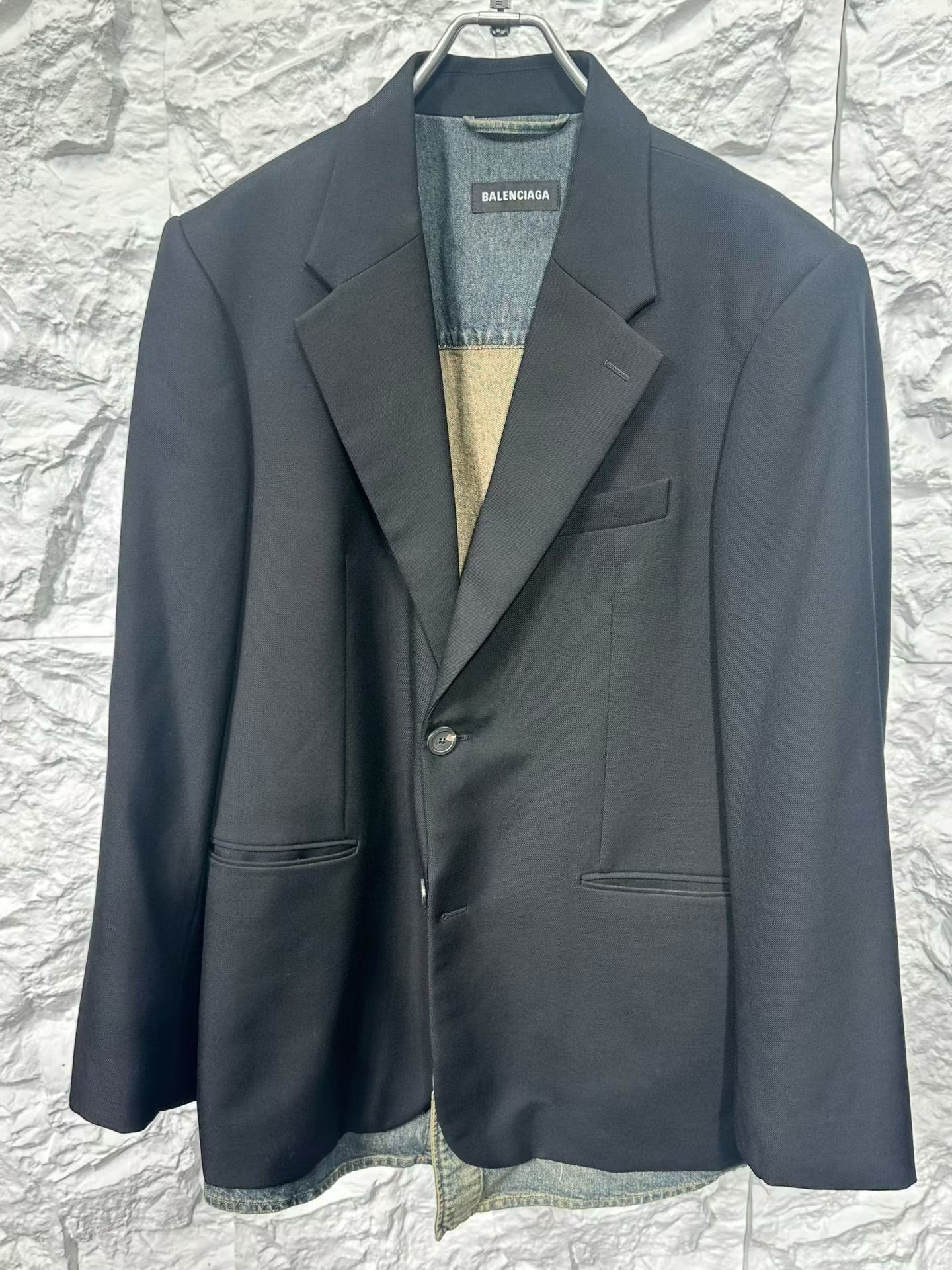 Balenciaga Balenciaga Layered Denim Panel Blazer Size 34R Size 34R - 4 Thumbnail