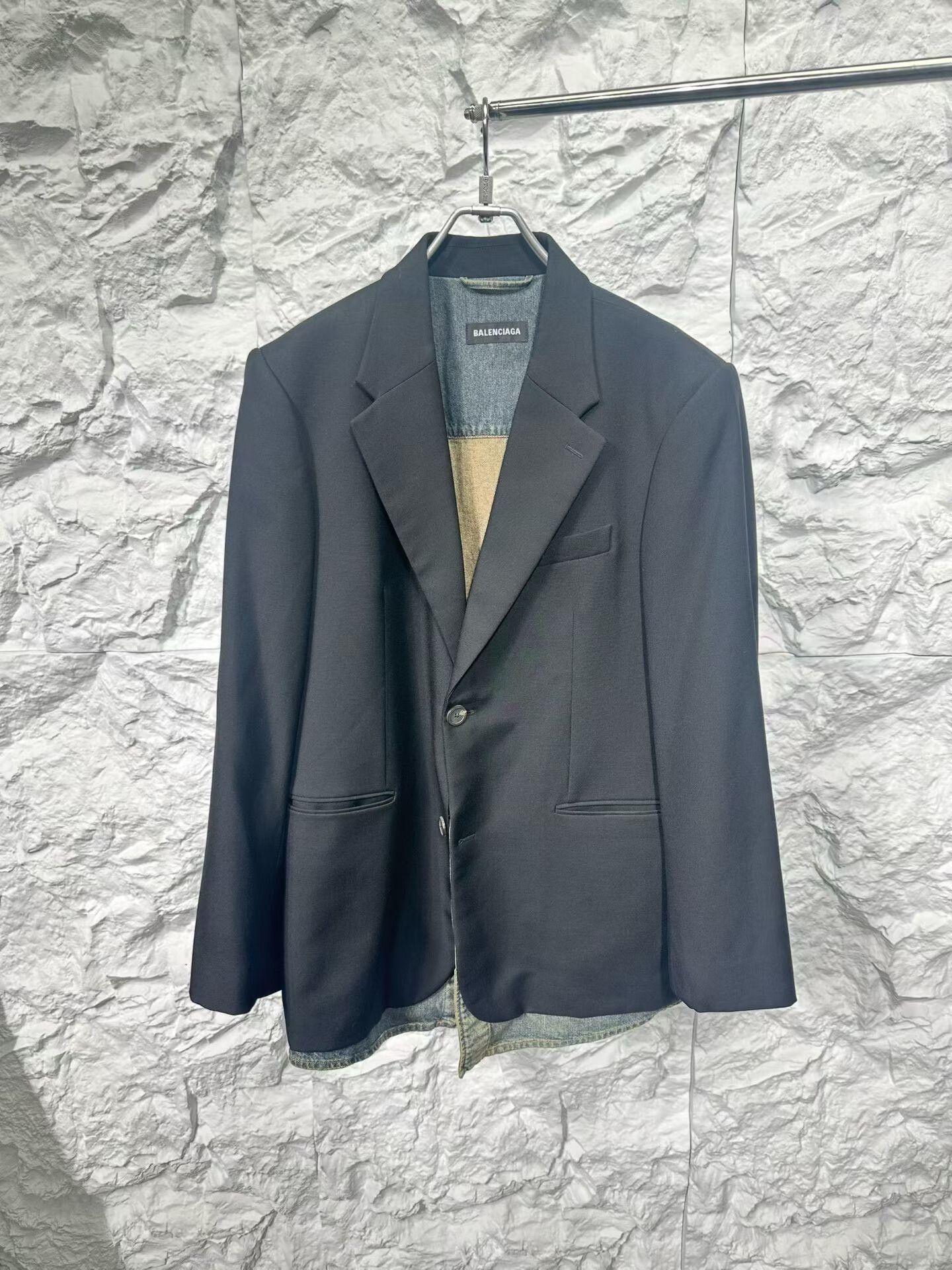 Balenciaga Balenciaga Layered Denim Panel Blazer Size 34R Size 34R - 2 Thumbnail