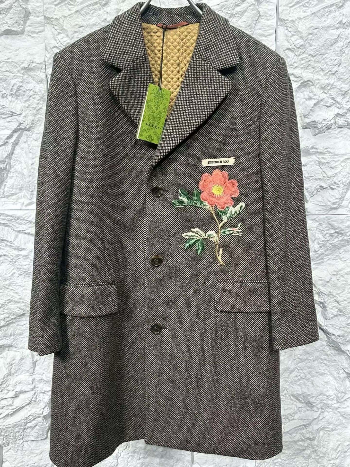 Gucci Gucci Flower Embroidery Wool Coat US L Size US L / EU 52-54 / 3 - 4 Thumbnail