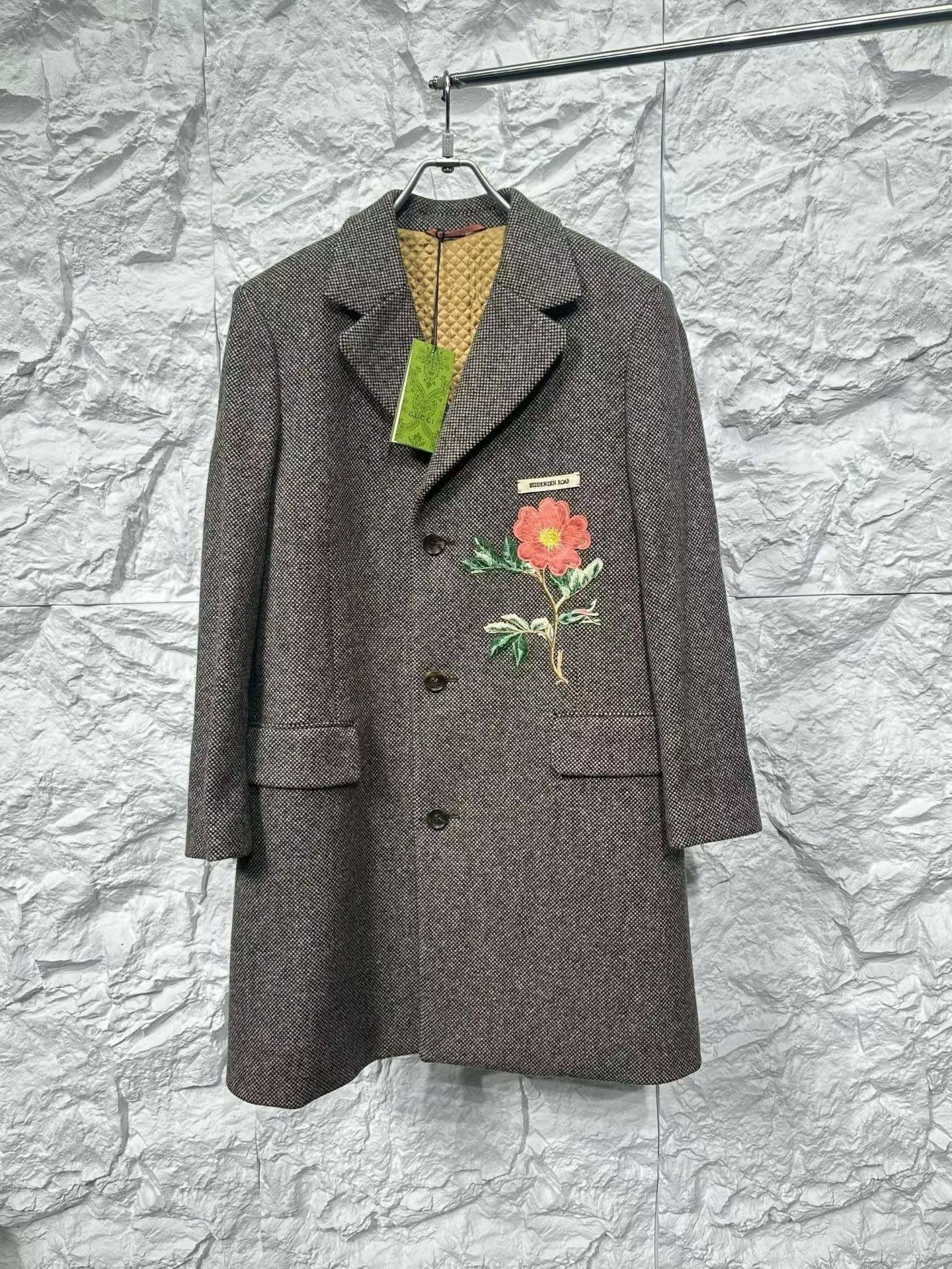 Gucci Gucci Flower Embroidery Wool Coat US L Size US L / EU 52-54 / 3 - 2 Thumbnail