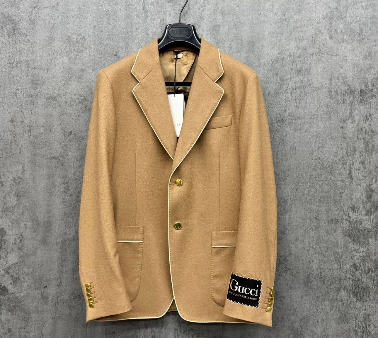Gucci Gucci Wool Logo Patch Blazer 36R Size 36R - 2 Thumbnail