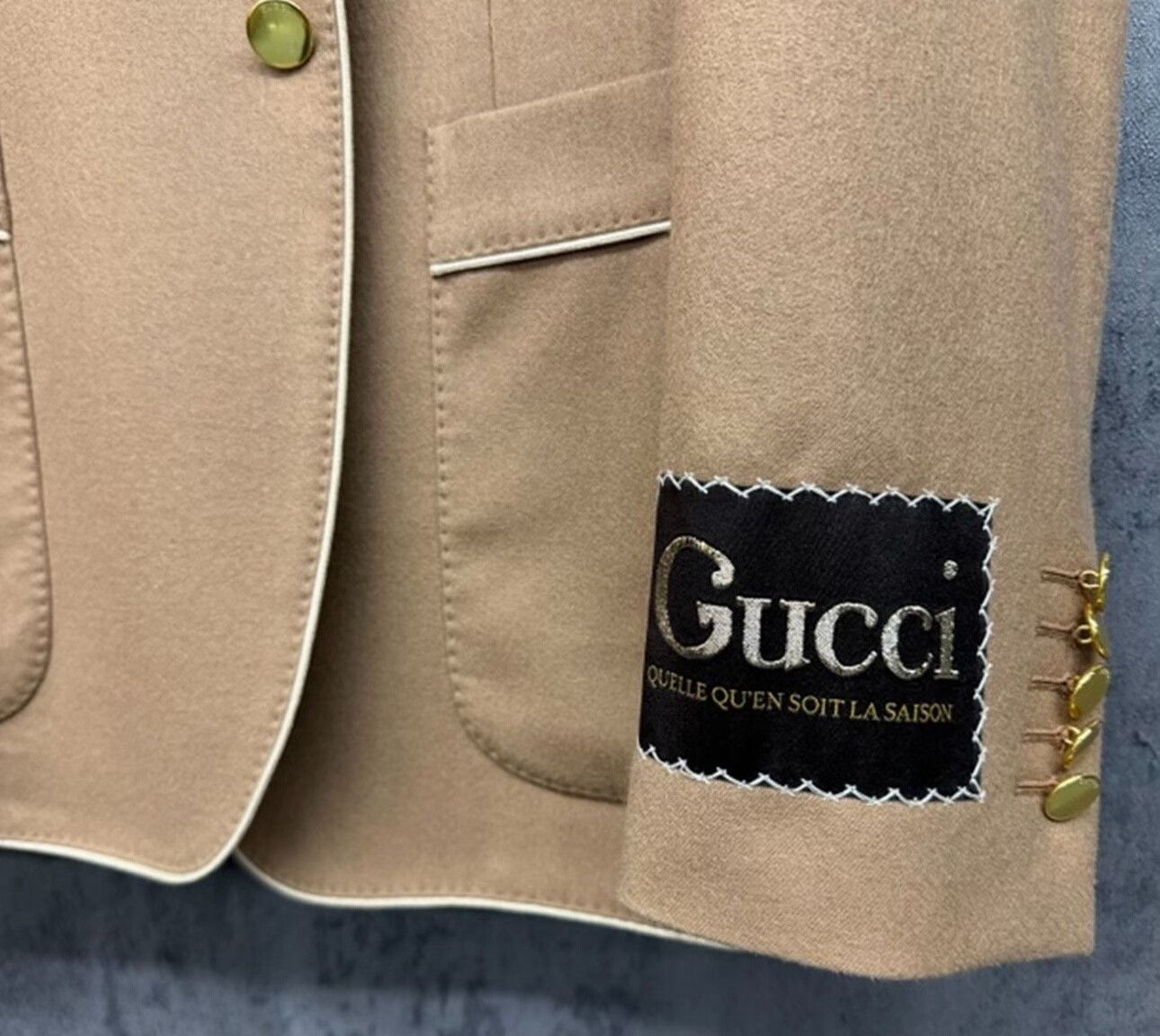 Gucci Gucci Wool Logo Patch Blazer 36R Size 36R - 3 Thumbnail