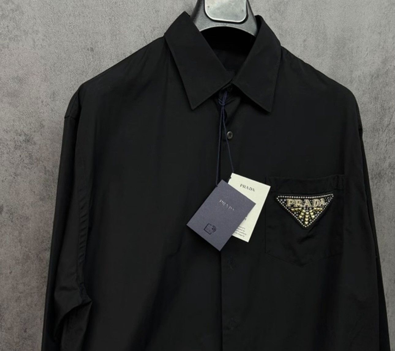 Prada Prada Rhinestone Triangle Logo Shirt Size S Size US S / EU 44-46 / 1 - 4 Thumbnail