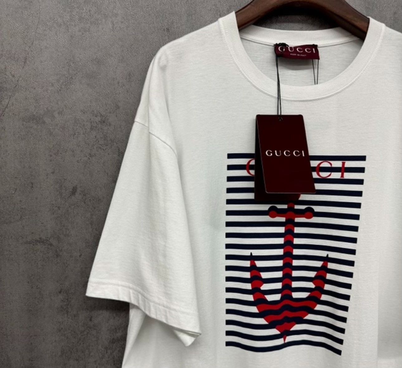 Gucci Gucci Anchor Logo Striped T-Shirt Size XL Size US XL / EU 56 / 4 - 3 Thumbnail