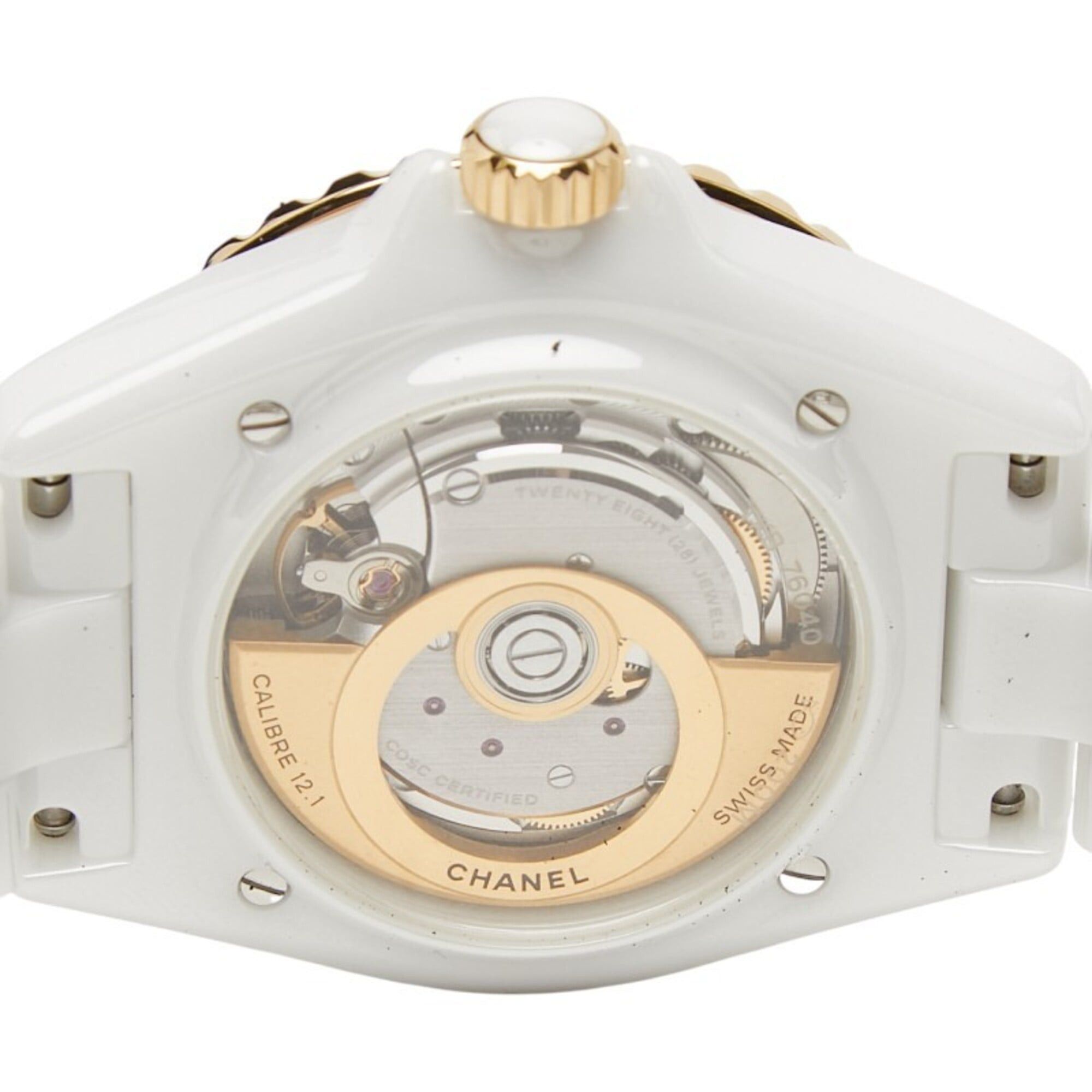 Chanel Chanel J12 Caliber 12.1 Watch H9540 Automatic (with manual winding) White Dial 18K Yellow Gold Ceramic Ladies CHANEL Size ONE SIZE - 6 Thumbnail