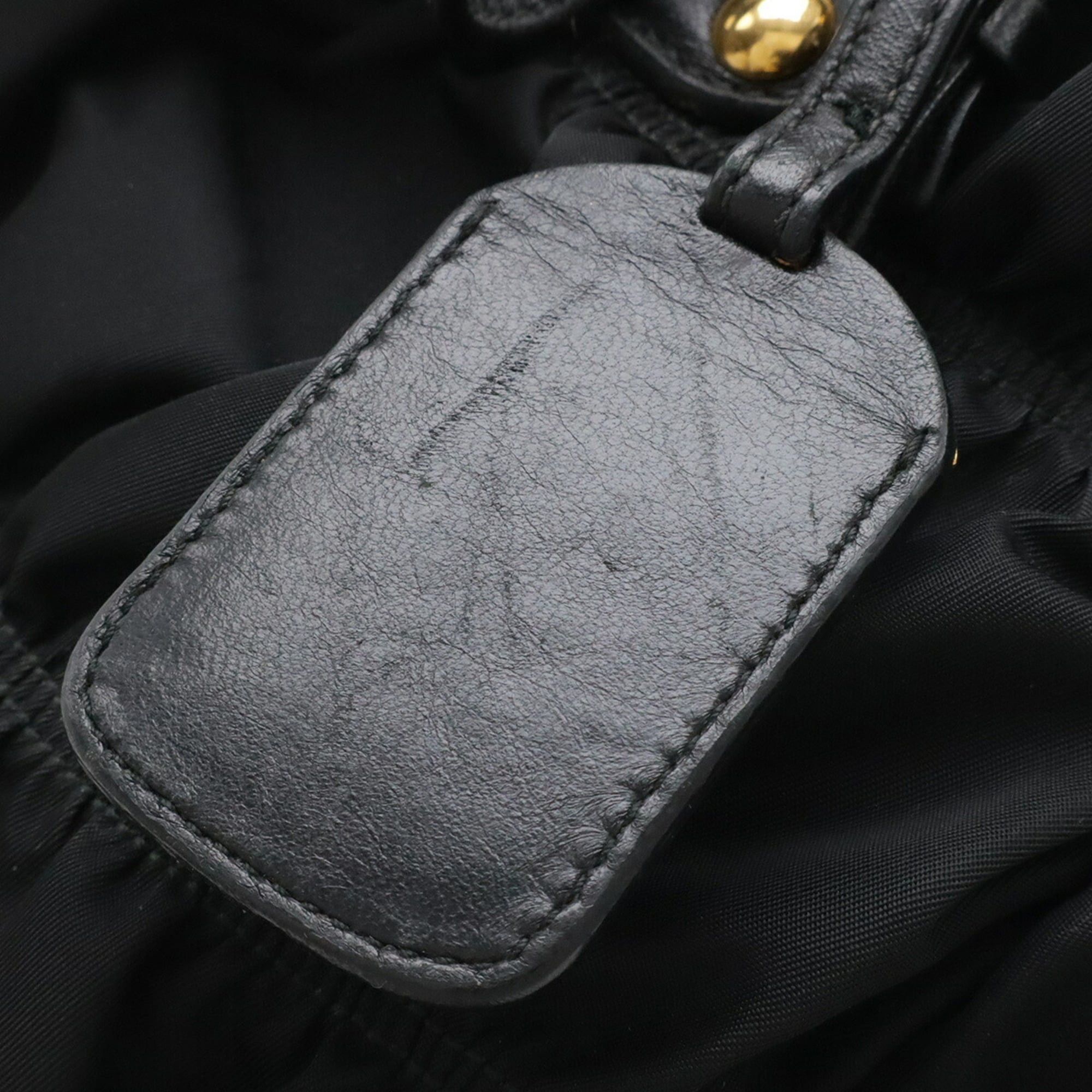 Prada PRADA TESSUTO Gathered Tote Bag, Handbag, Shoulder Nylon, NERO Black, Purchased from an Overseas Boutique, BN1336 Size ONE SIZE - 6 Thumbnail