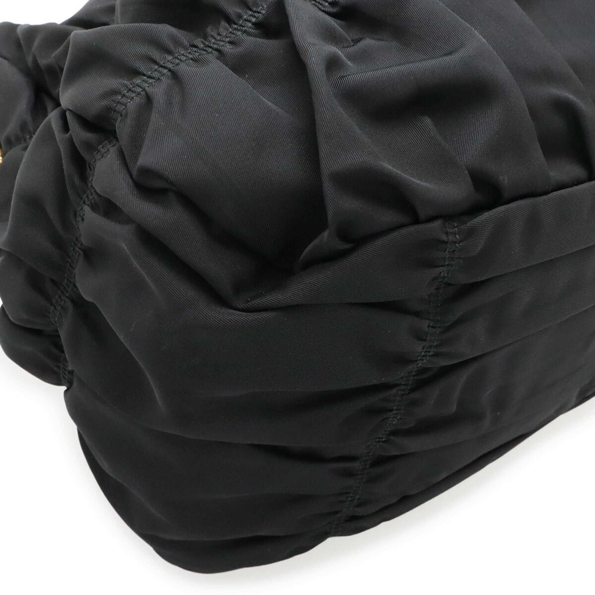 Prada PRADA TESSUTO Gathered Tote Bag, Handbag, Shoulder Nylon, NERO Black, Purchased from an Overseas Boutique, BN1336 Size ONE SIZE - 4 Thumbnail