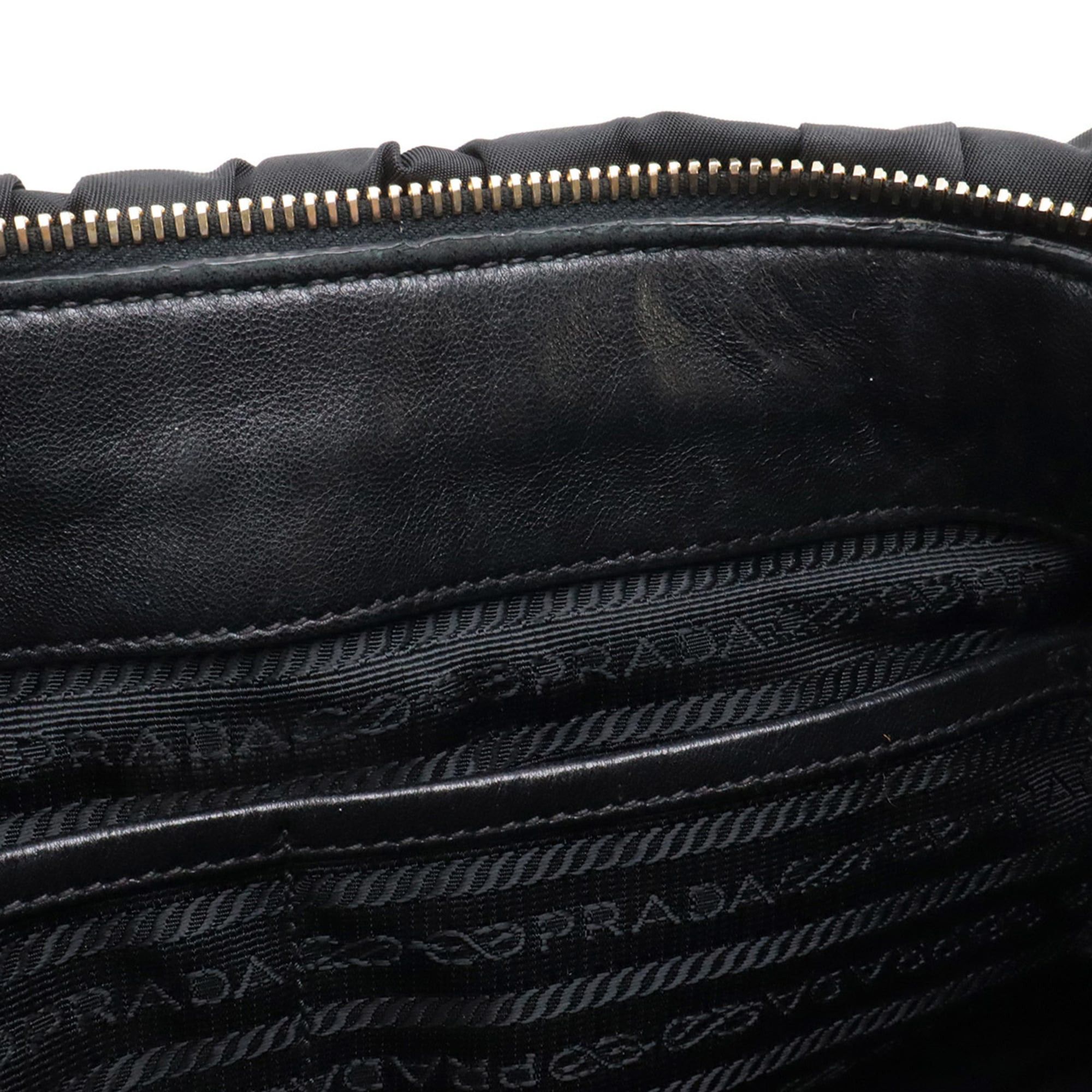 Prada PRADA TESSUTO Gathered Tote Bag, Handbag, Shoulder Nylon, NERO Black, Purchased from an Overseas Boutique, BN1336 Size ONE SIZE - 10 Thumbnail