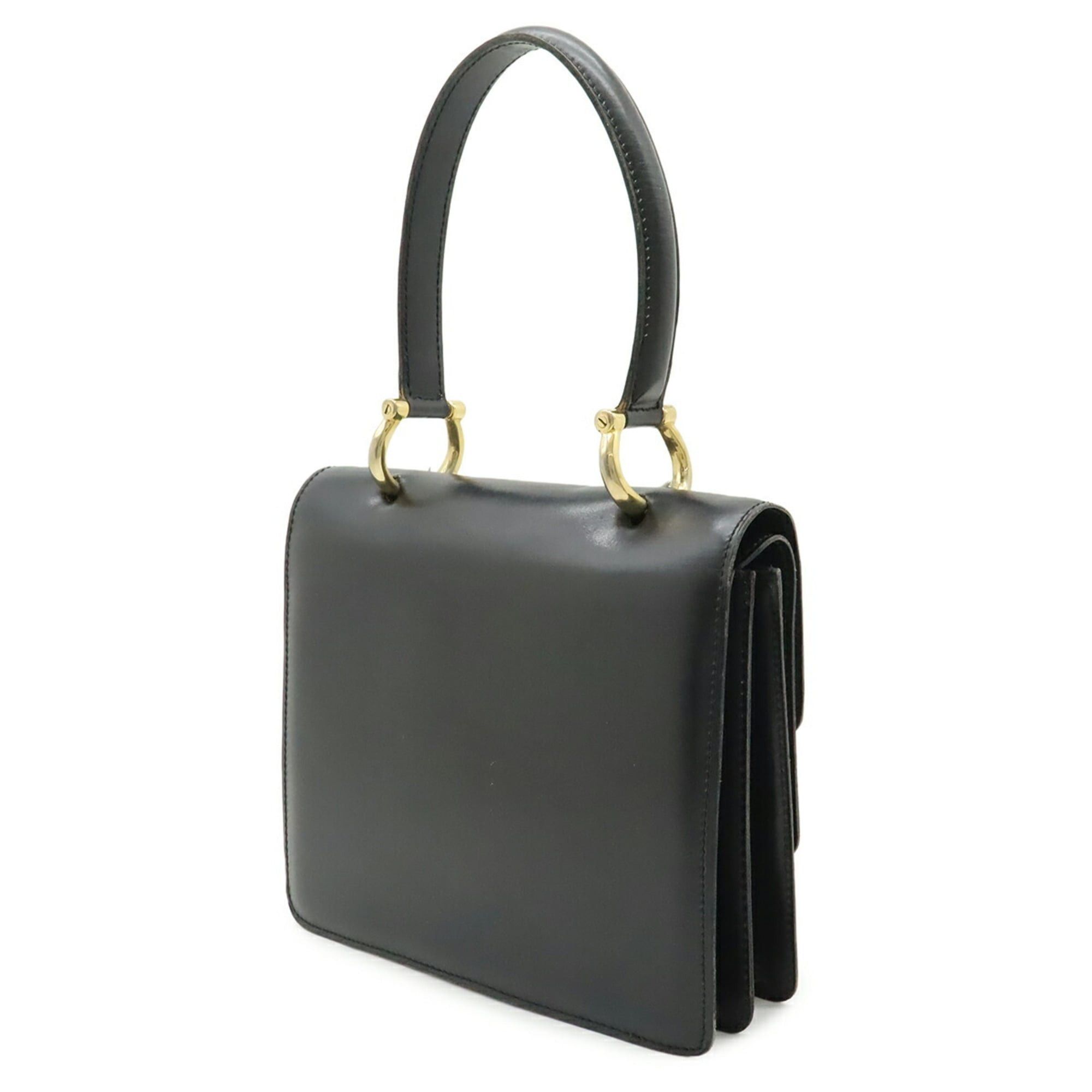 Celine Celine Double Flap Old Handbag Leather Black Size ONE SIZE - 3 Thumbnail