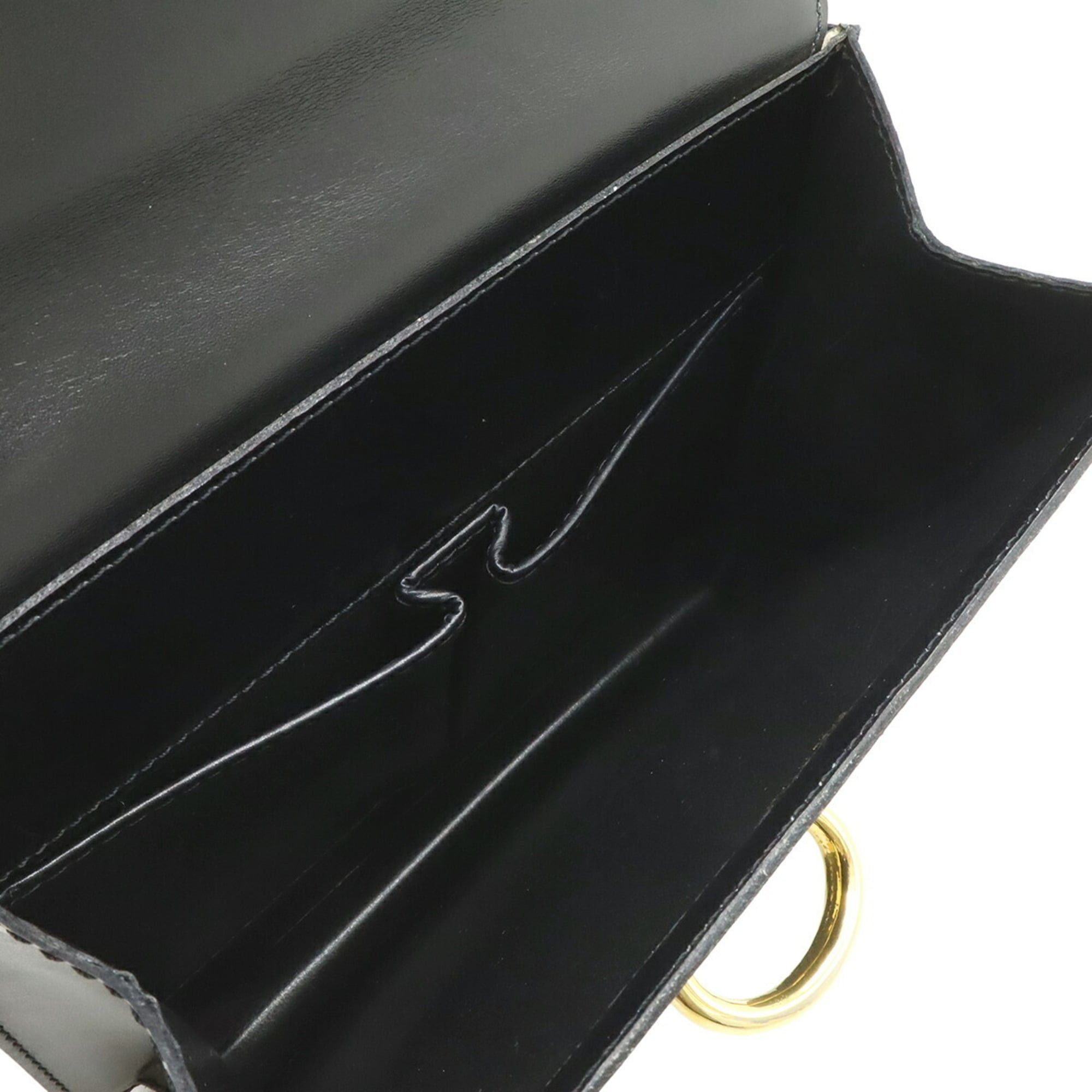Celine Celine Double Flap Old Handbag Leather Black Size ONE SIZE - 8 Thumbnail