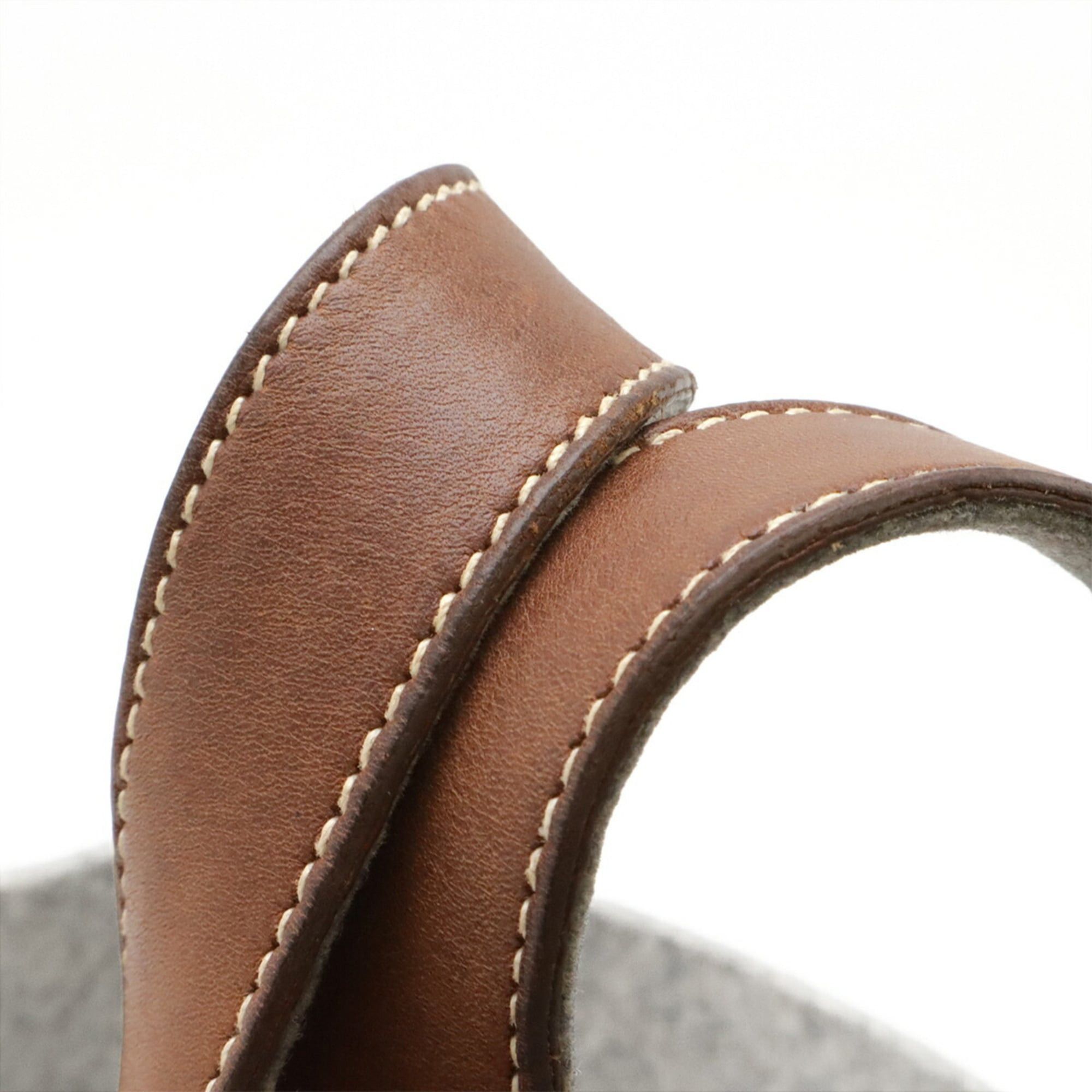 Hermes HERMES Picotin PM handbag/tote bag, felt, Veau Swift leather, gray/brown. Size ONE SIZE - 6 Thumbnail