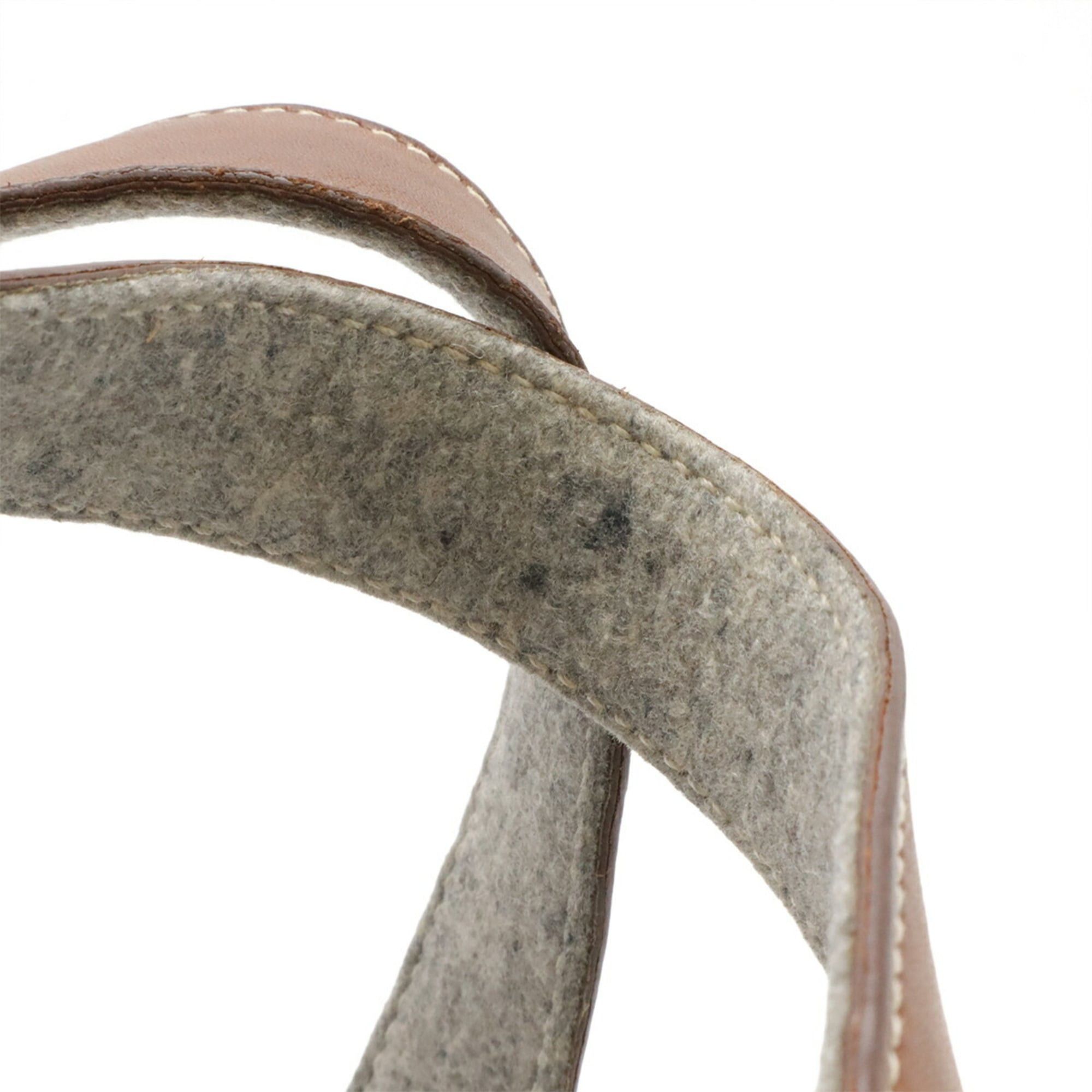 Hermes HERMES Picotin PM handbag/tote bag, felt, Veau Swift leather, gray/brown. Size ONE SIZE - 7 Thumbnail