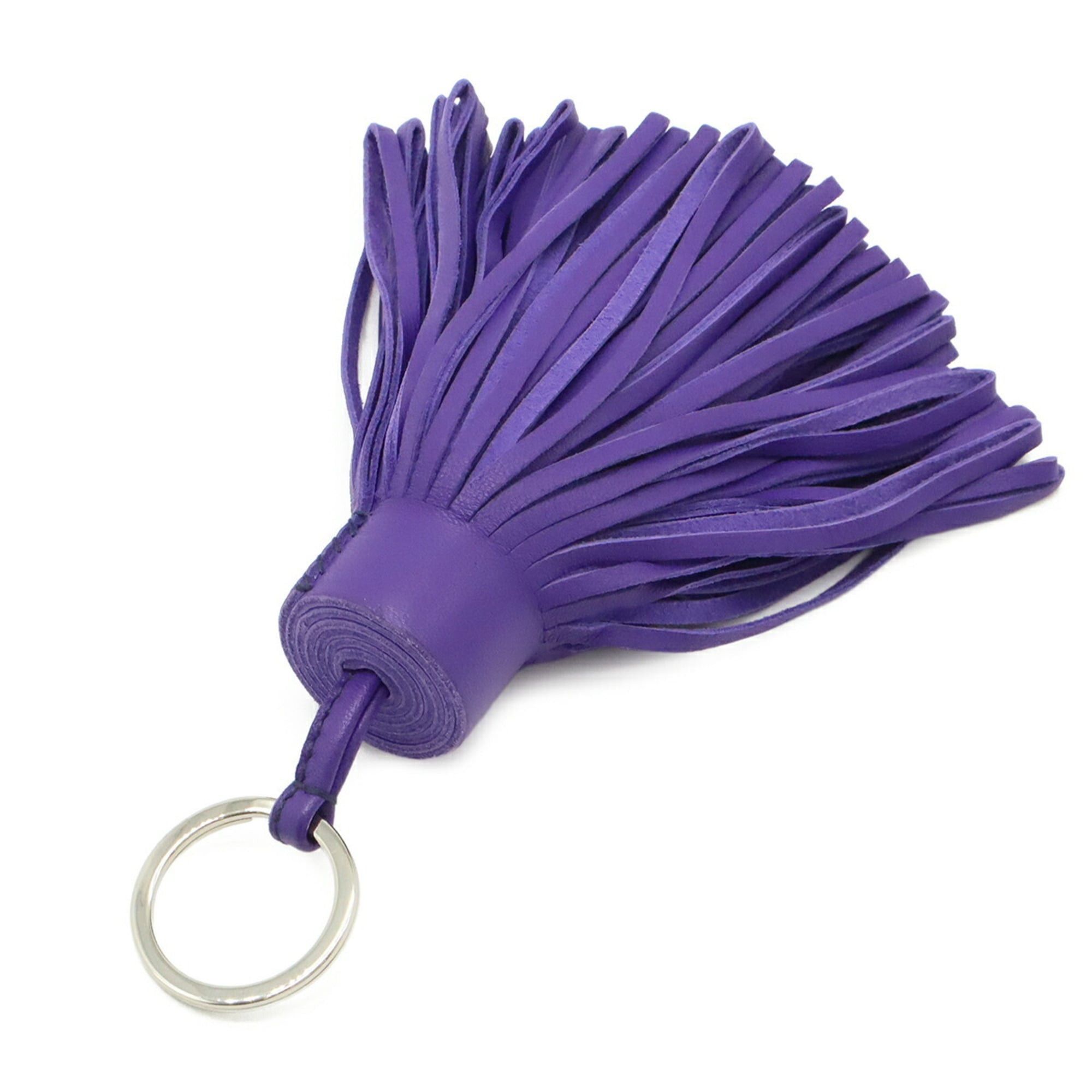 Hermes HERMES Carmen Alto Keyring Keychain Tassel Charm Agneau Milo Leather Purple Size ONE SIZE - 3 Thumbnail