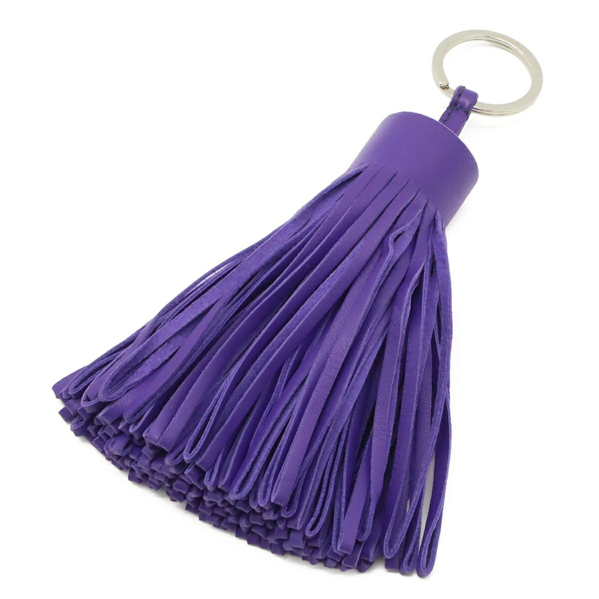 Hermes HERMES Carmen Alto Keyring Keychain Tassel Charm Agneau Milo Leather Purple Size ONE SIZE - 2 Thumbnail