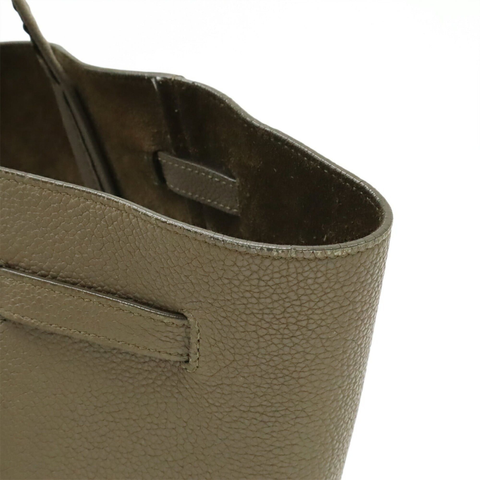 Celine CELINE Cabas Phantom Small Belt Tote Bag Shoulder Leather Taupe Greige Size ONE SIZE - 5 Thumbnail