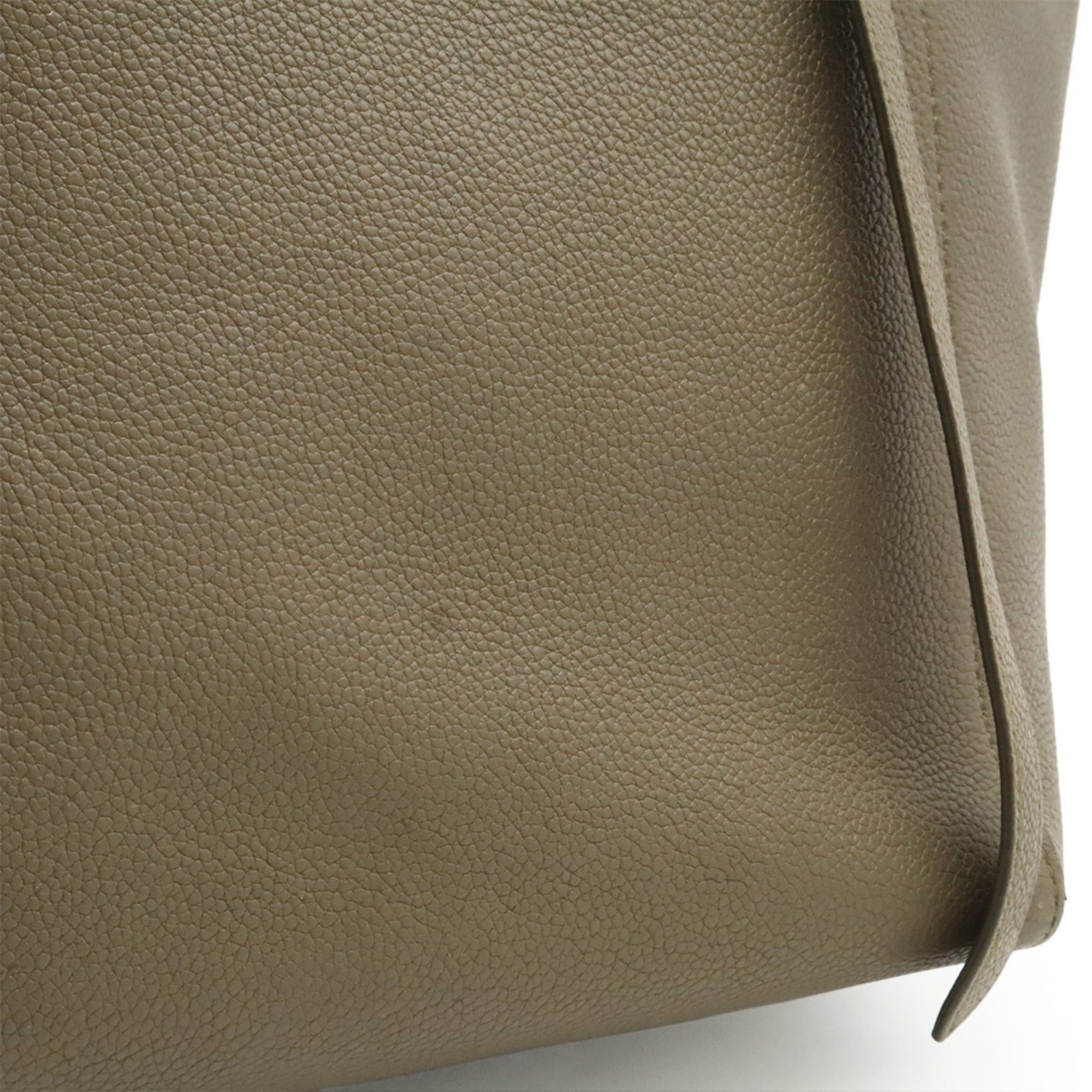 Celine CELINE Cabas Phantom Small Belt Tote Bag Shoulder Leather Taupe Greige Size ONE SIZE - 10 Thumbnail